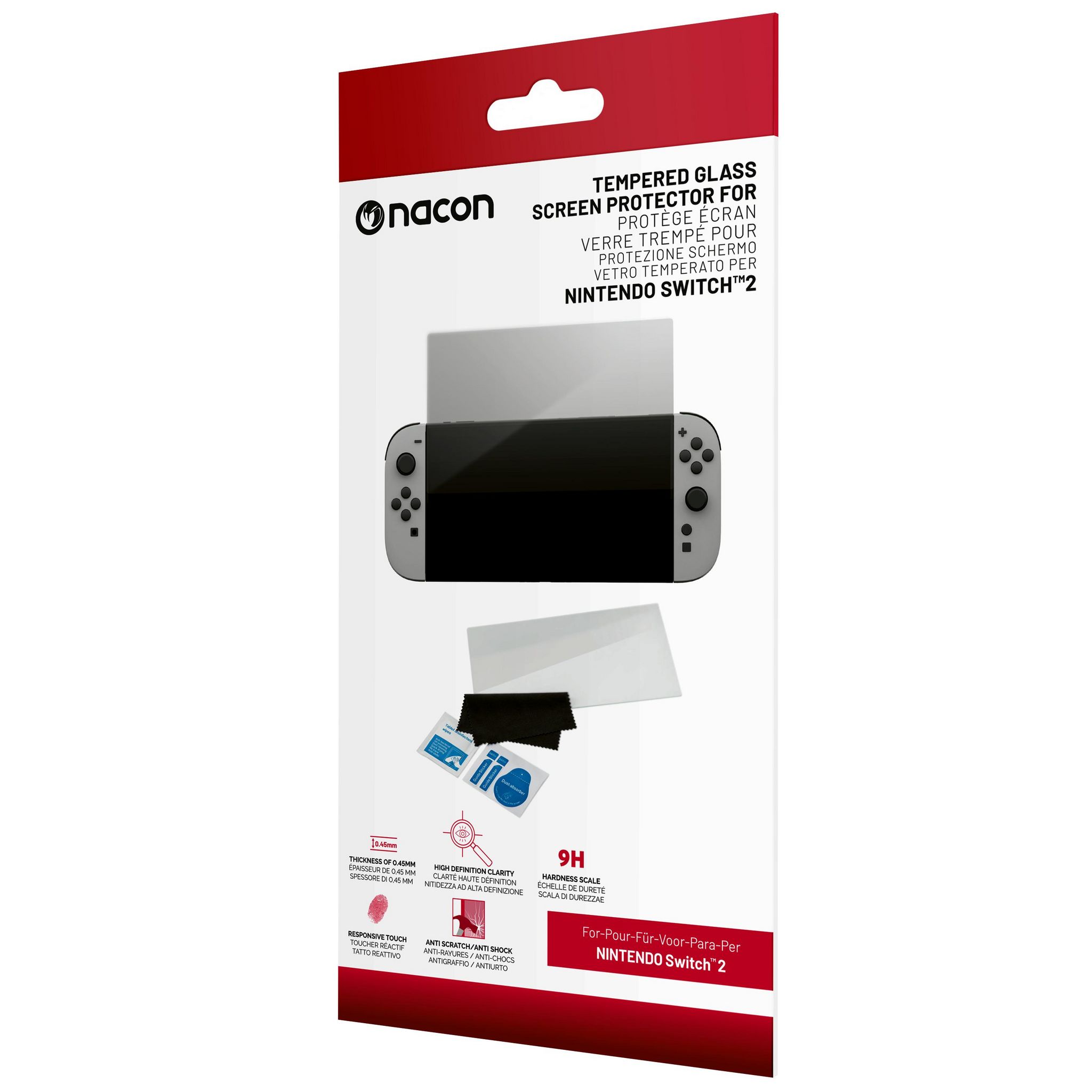 Voir la diapositive 1 : NACON Film de protection en verre trempé Transparent pour Nintendo Switch™ 2