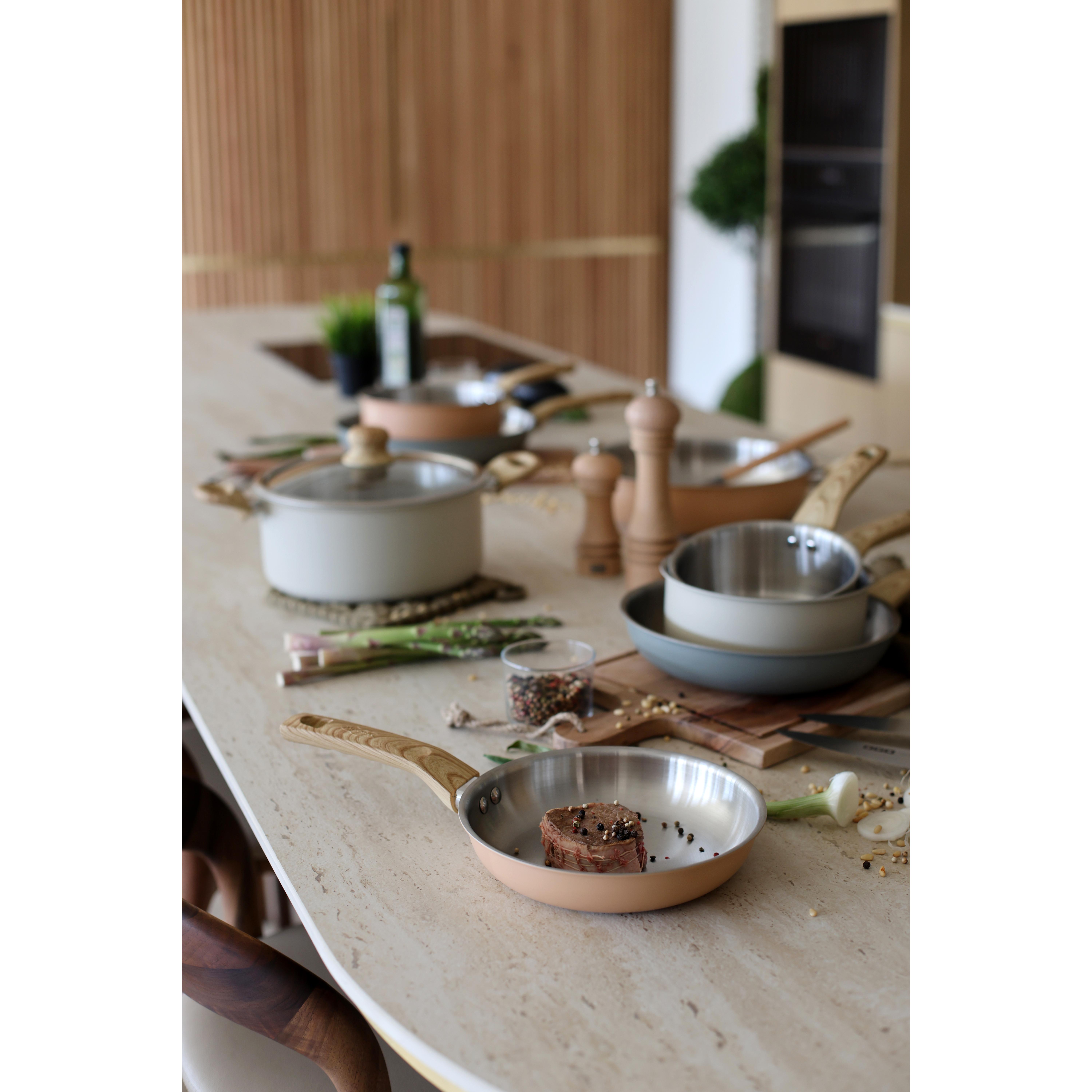 Voir la diapositive 3 : LEBRUN Poêle 24cm en aluminium et inox menastyl