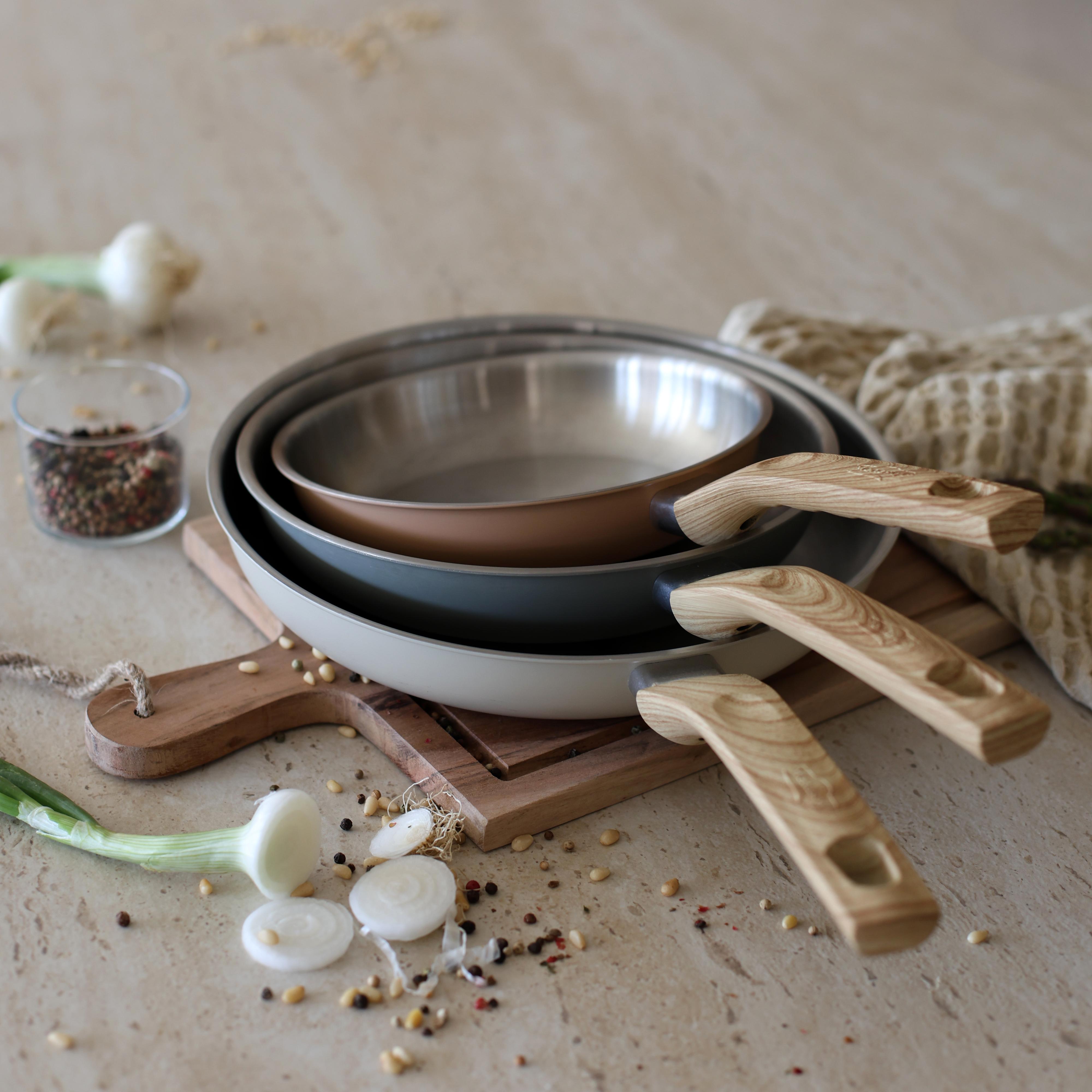 Voir la diapositive 4 : LEBRUN Poêle 24cm en aluminium et inox menastyl