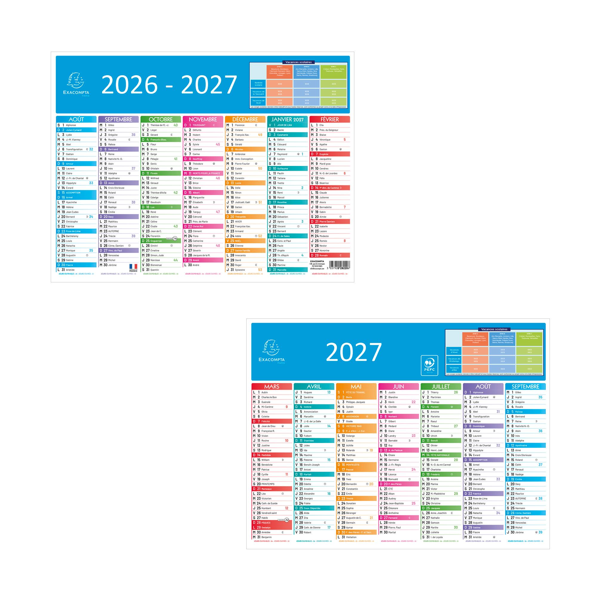 EXACOMPTA Calendrier Kaleidoscope 7 mois - perforé