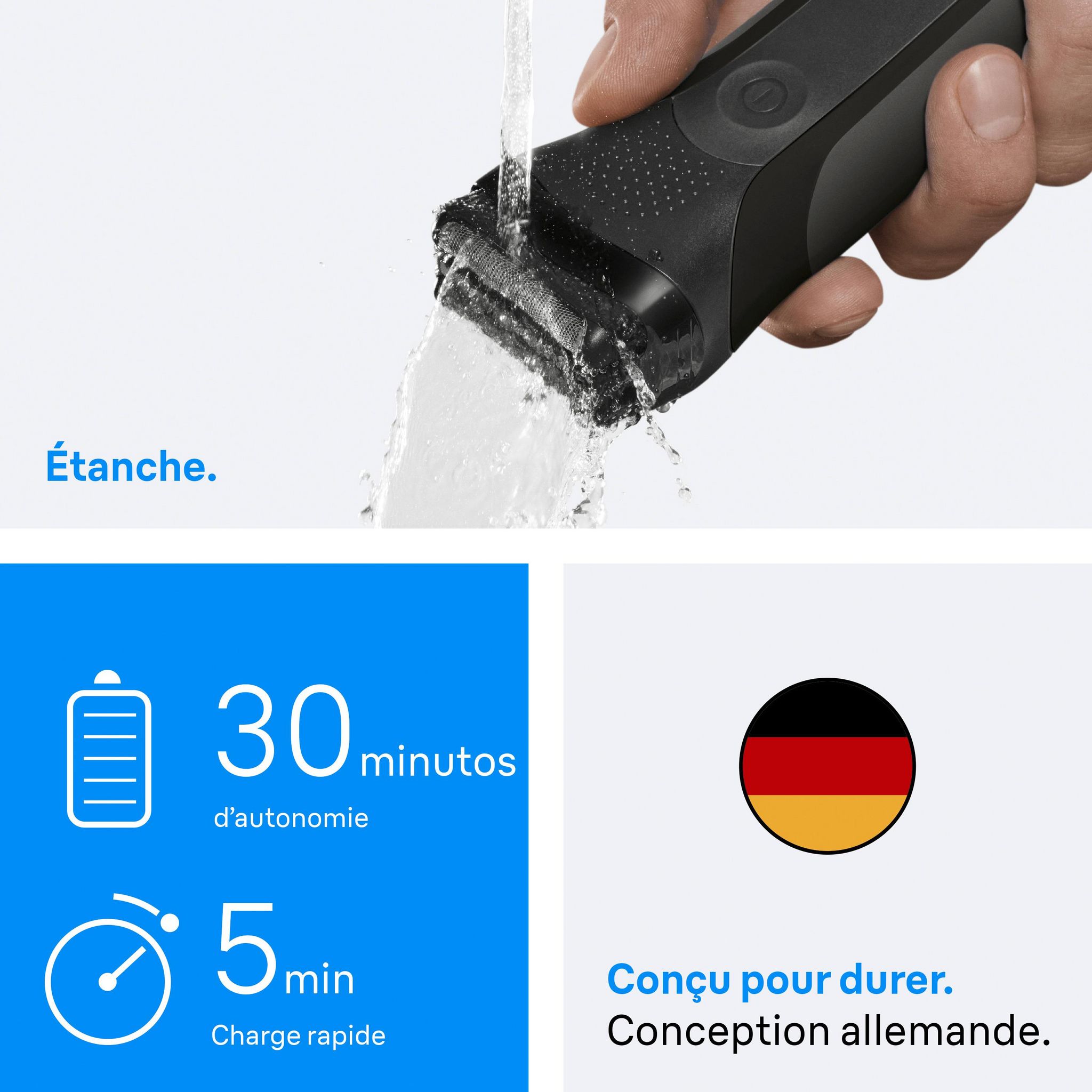 Voir la diapositive 5 : BRAUN Rasoir électrique 300BT - Noir