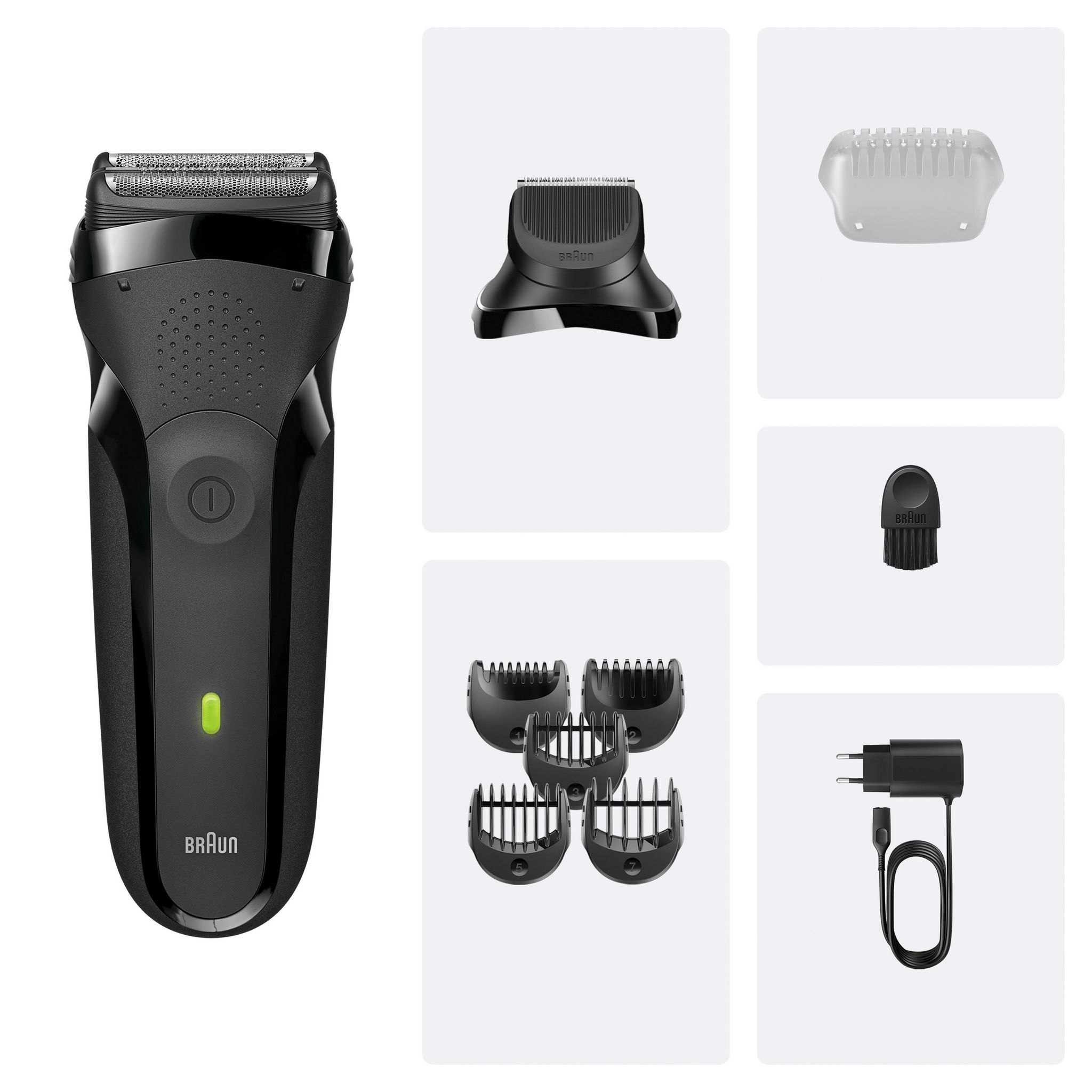 Voir la diapositive 6 : BRAUN Rasoir électrique 300BT - Noir