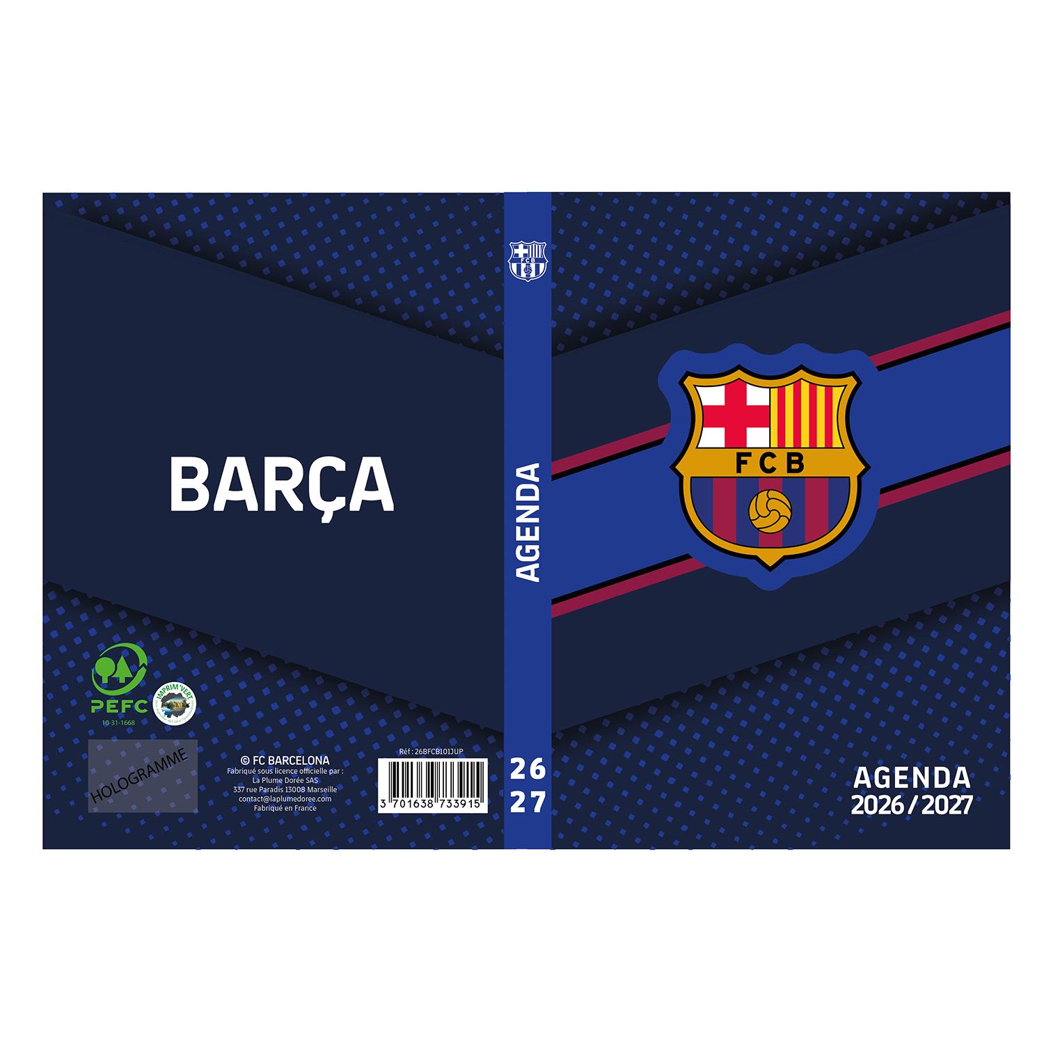 LA PLUME DORÉE Agenda Scolaire FC Barcelone 2026/2027