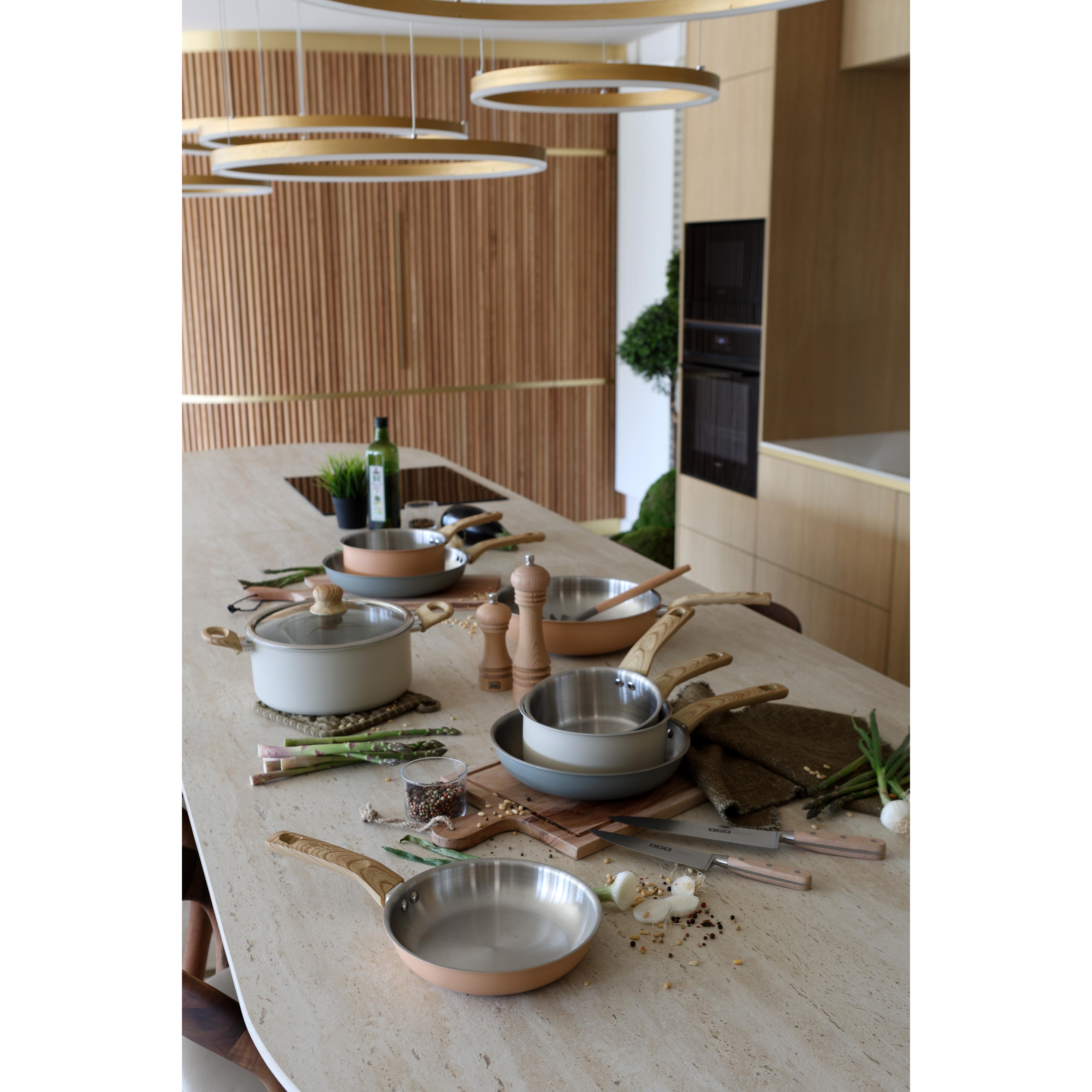 Voir la diapositive 4 : LEBRUN Wok 28cm en aluminium et inox menastyl