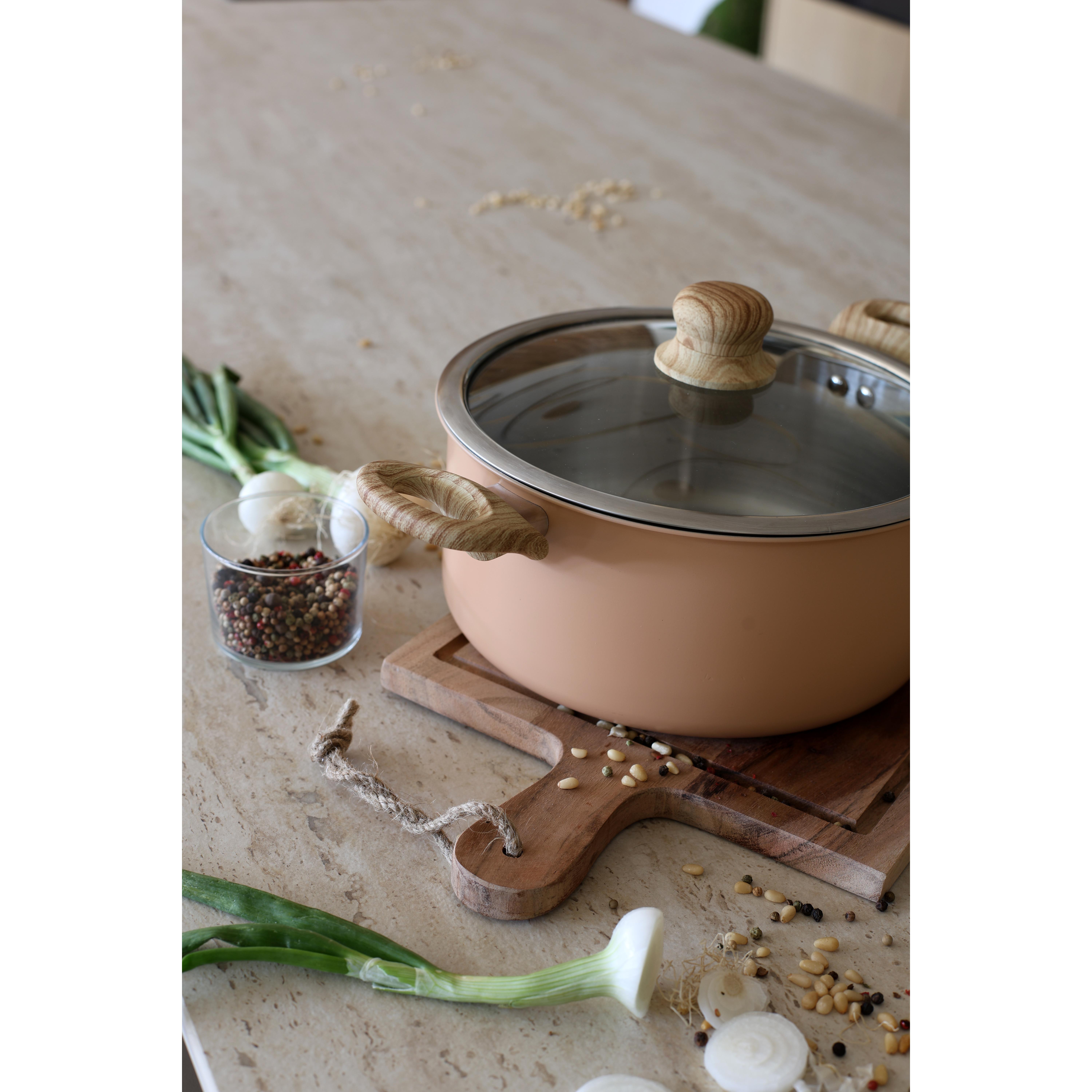 Voir la diapositive 12 : LEBRUN Faitout + couvercle 24cm en aluminium et inox menastyl