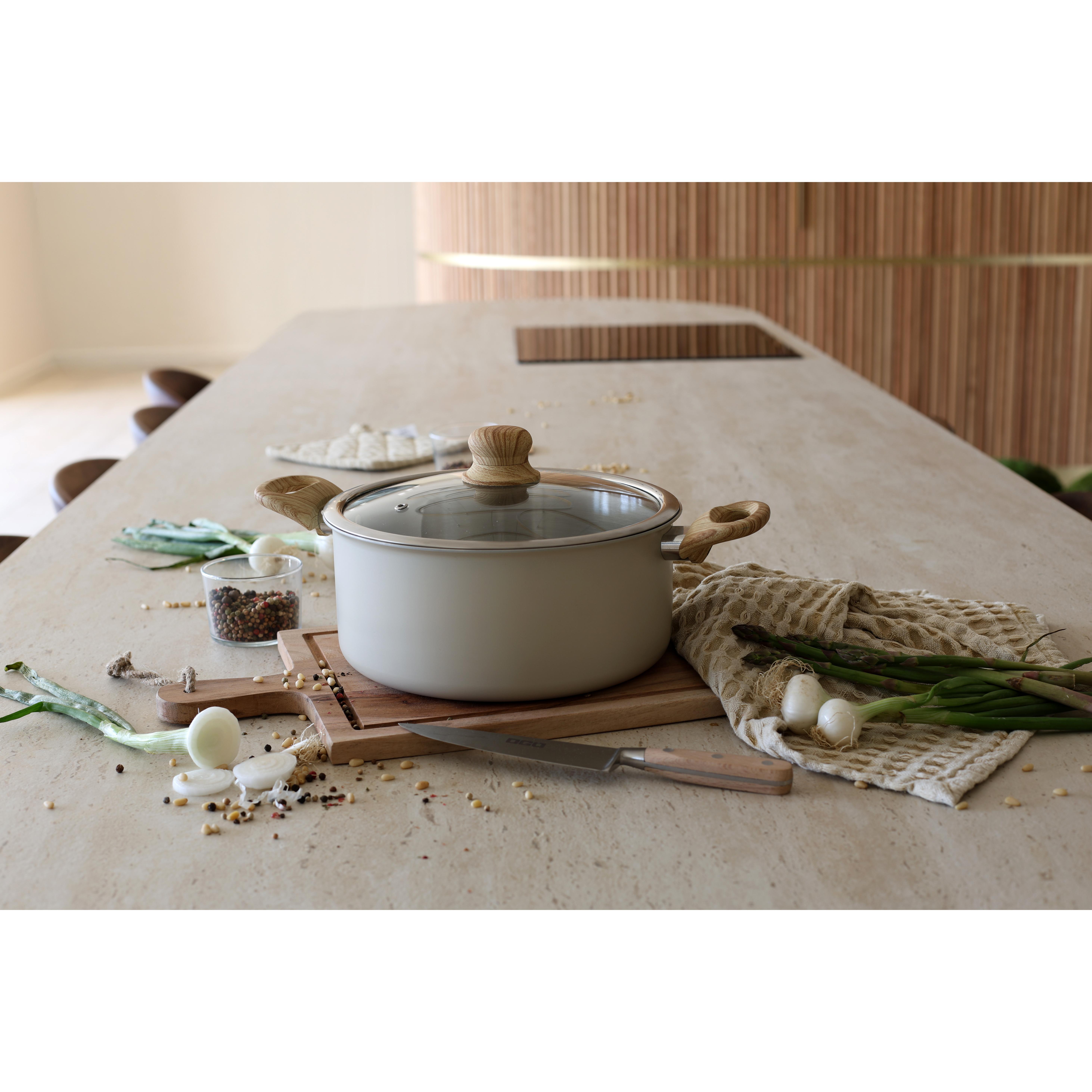 Voir la diapositive 7 : LEBRUN Faitout + couvercle 24cm en aluminium et inox menastyl