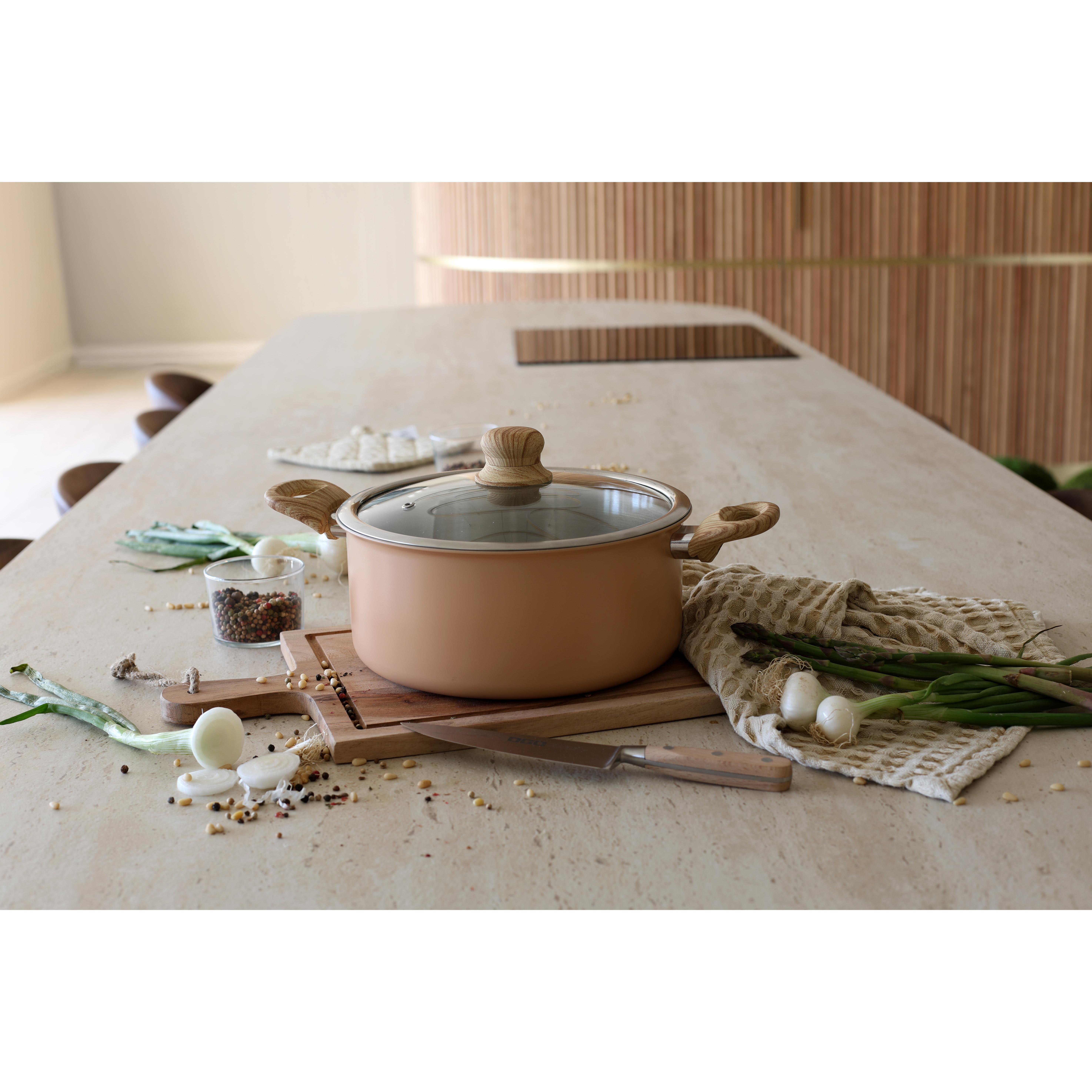 Voir la diapositive 9 : LEBRUN Faitout + couvercle 24cm en aluminium et inox menastyl
