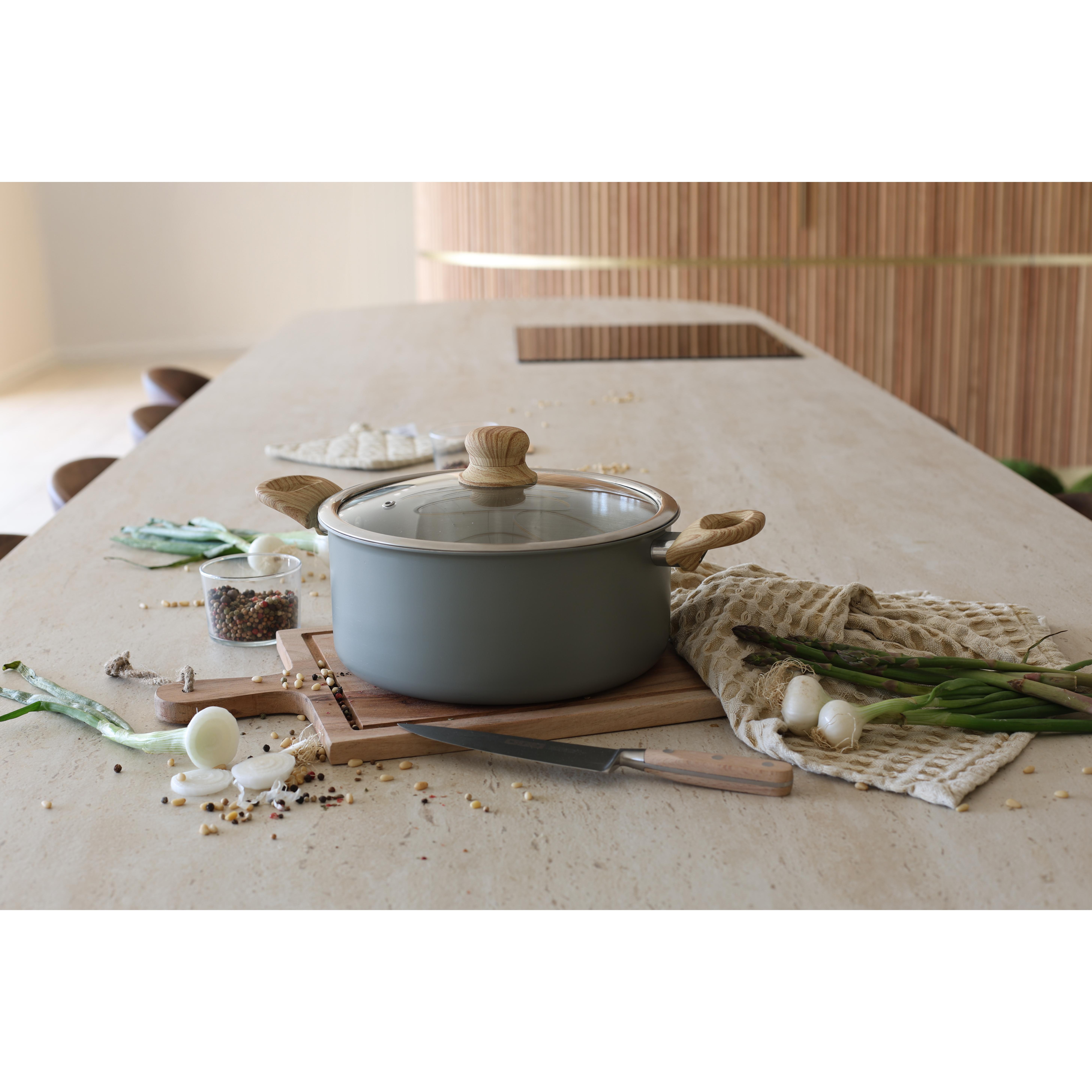Voir la diapositive 11 : LEBRUN Faitout + couvercle 24cm en aluminium et inox menastyl