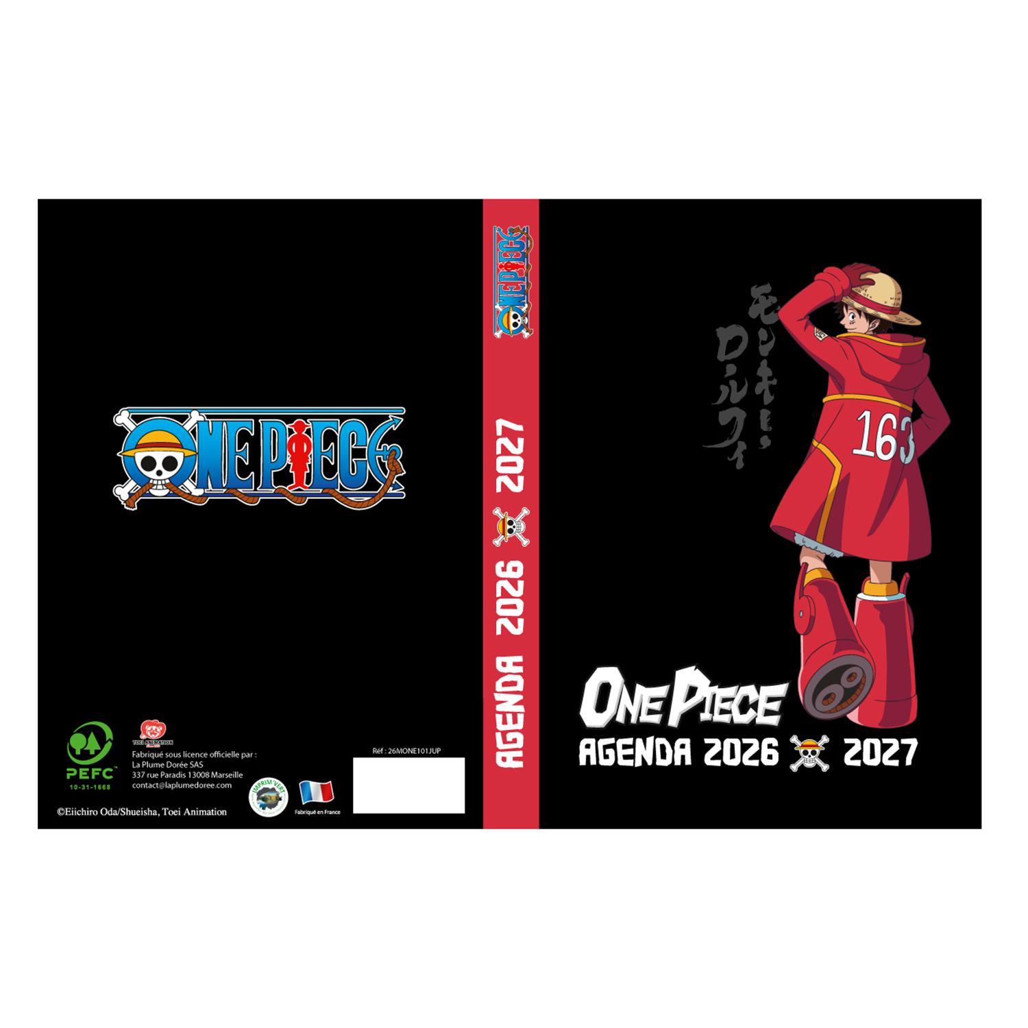 LA PLUME DORÉE Agenda Scolaire One piece 2026//2027