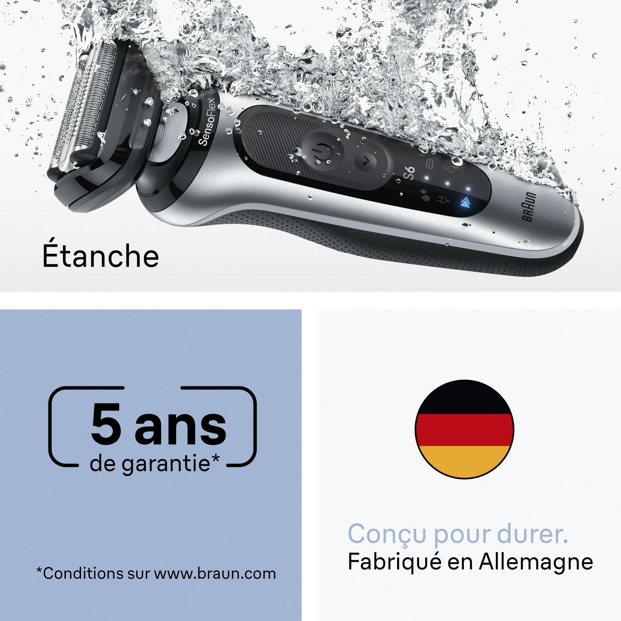 Voir la diapositive 6 : BRAUN Rasoir électrique 62-S1650S - Gris