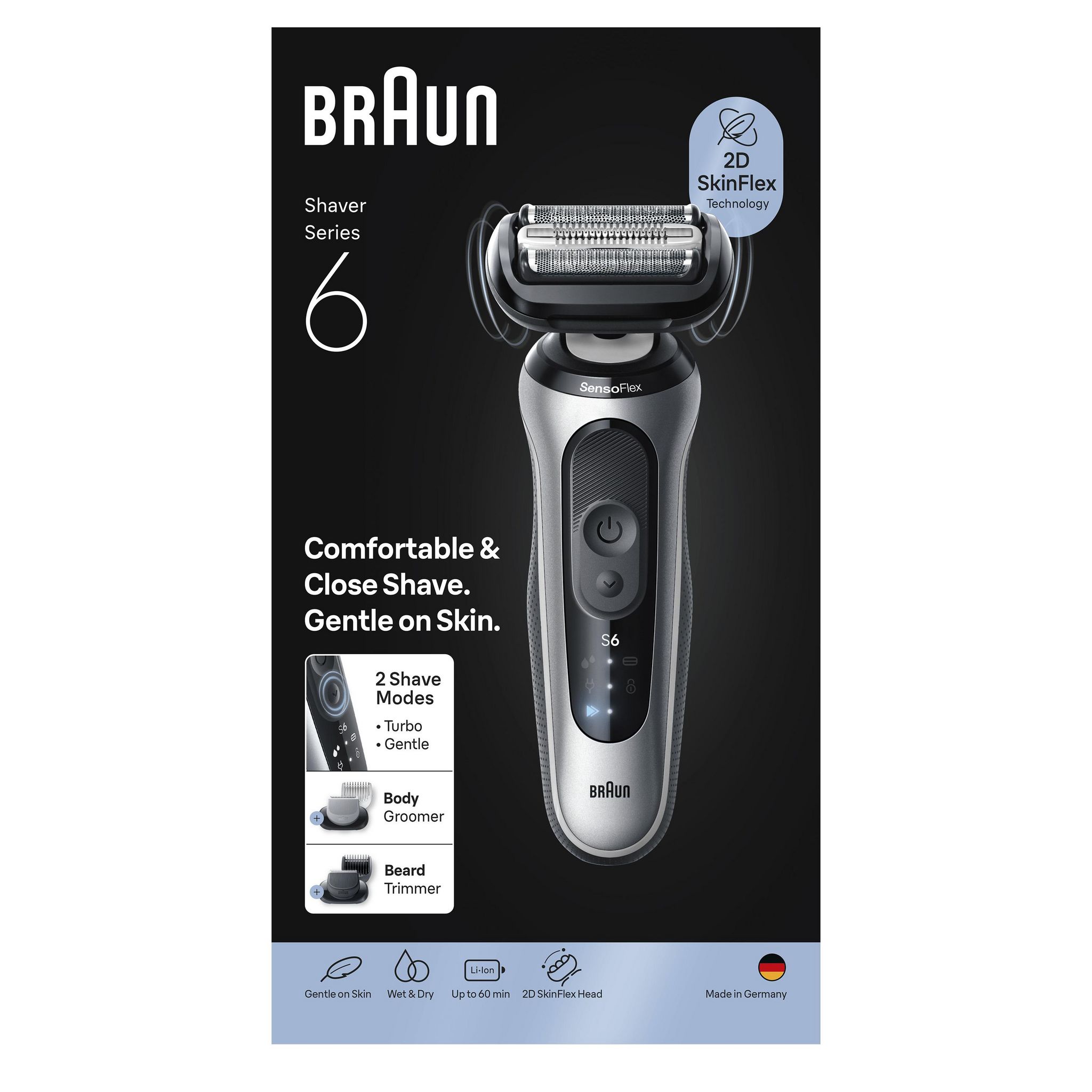 Voir la diapositive 8 : BRAUN Rasoir électrique 62-S1650S - Gris