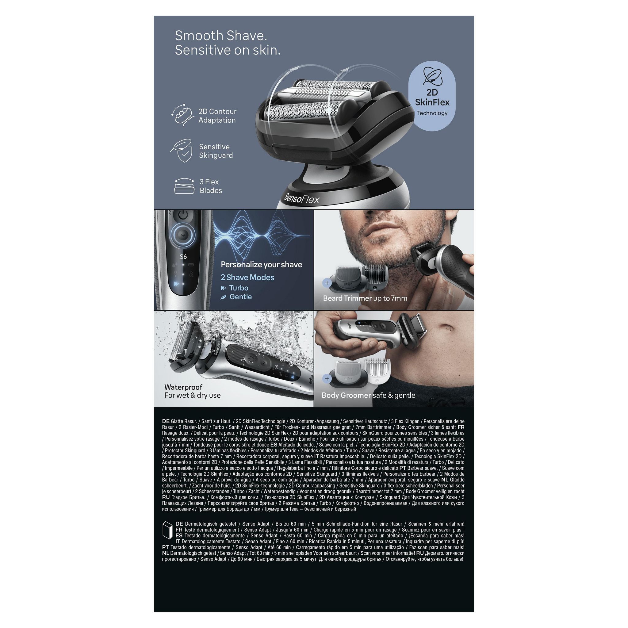 Voir la diapositive 9 : BRAUN Rasoir électrique 62-S1650S - Gris