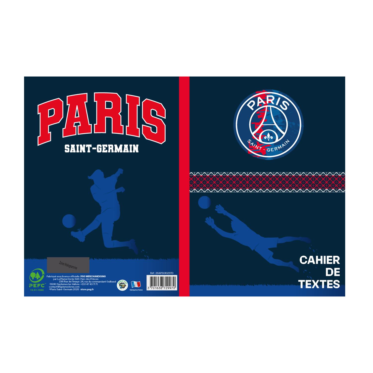 LA PLUME DORÉE Cahier de texte PSG