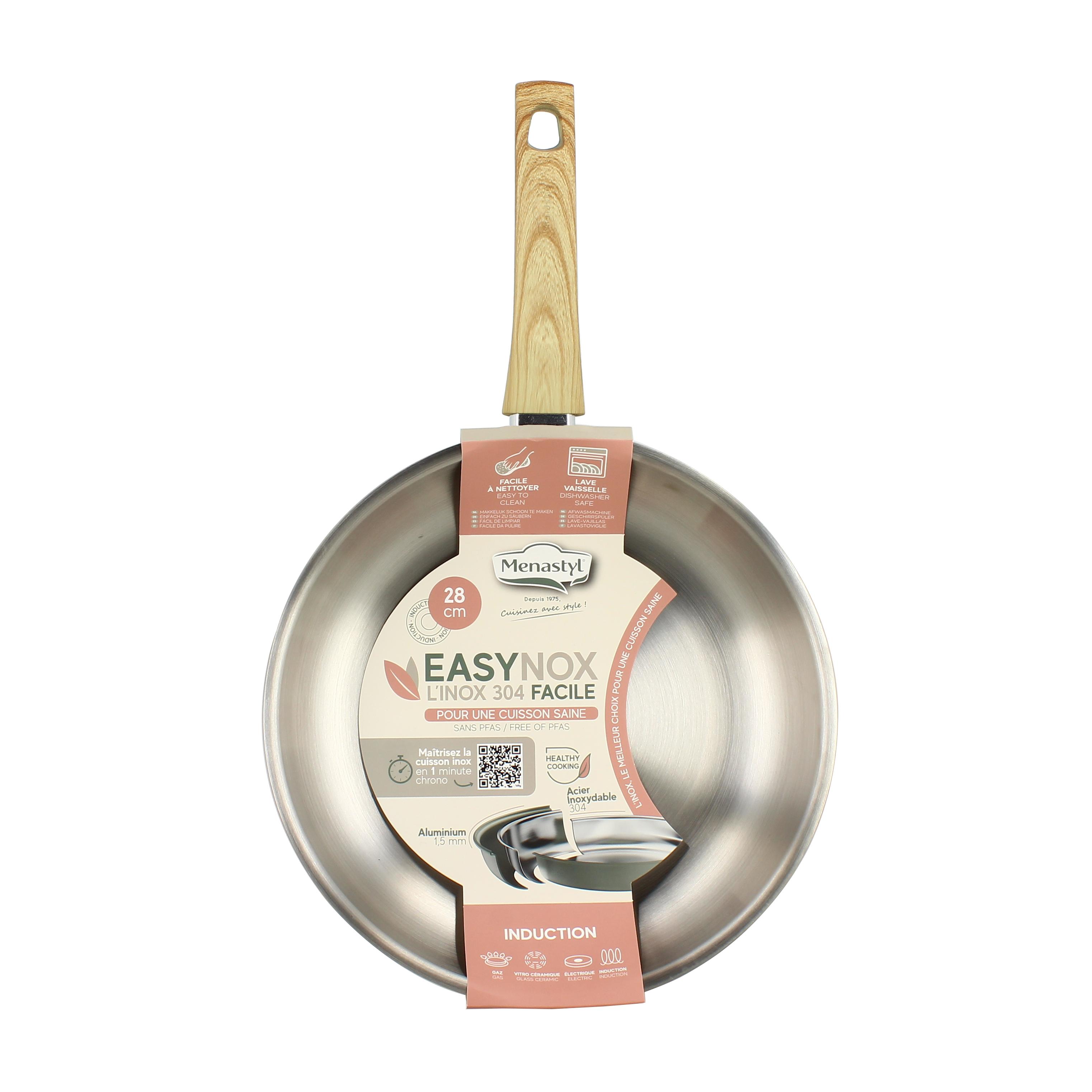 Voir la diapositive 2 : LEBRUN Poêle 28cm en aluminium et inox menastyl