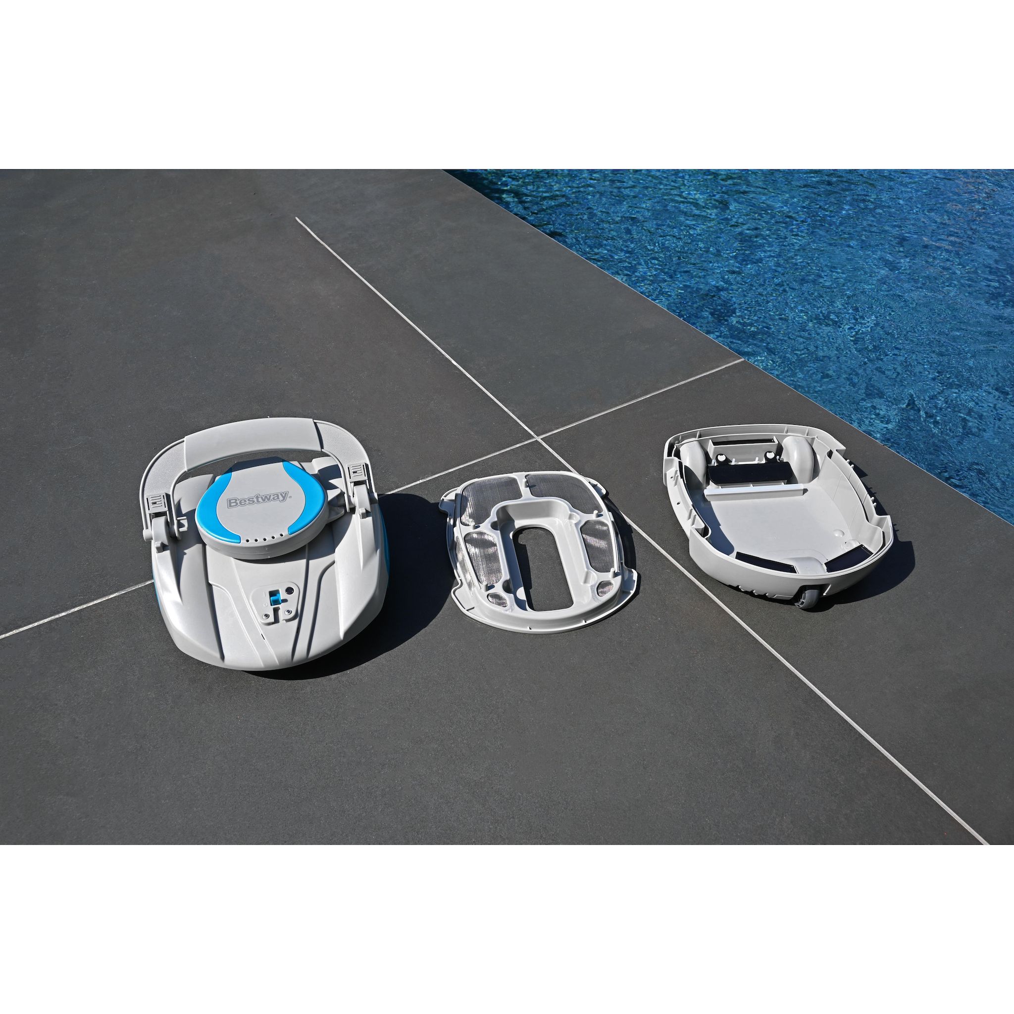 Voir la diapositive 9 : BESTWAY Robot aspirateur piscine rechargeable Quartz - - nettoyage fond plat - 10 m² max