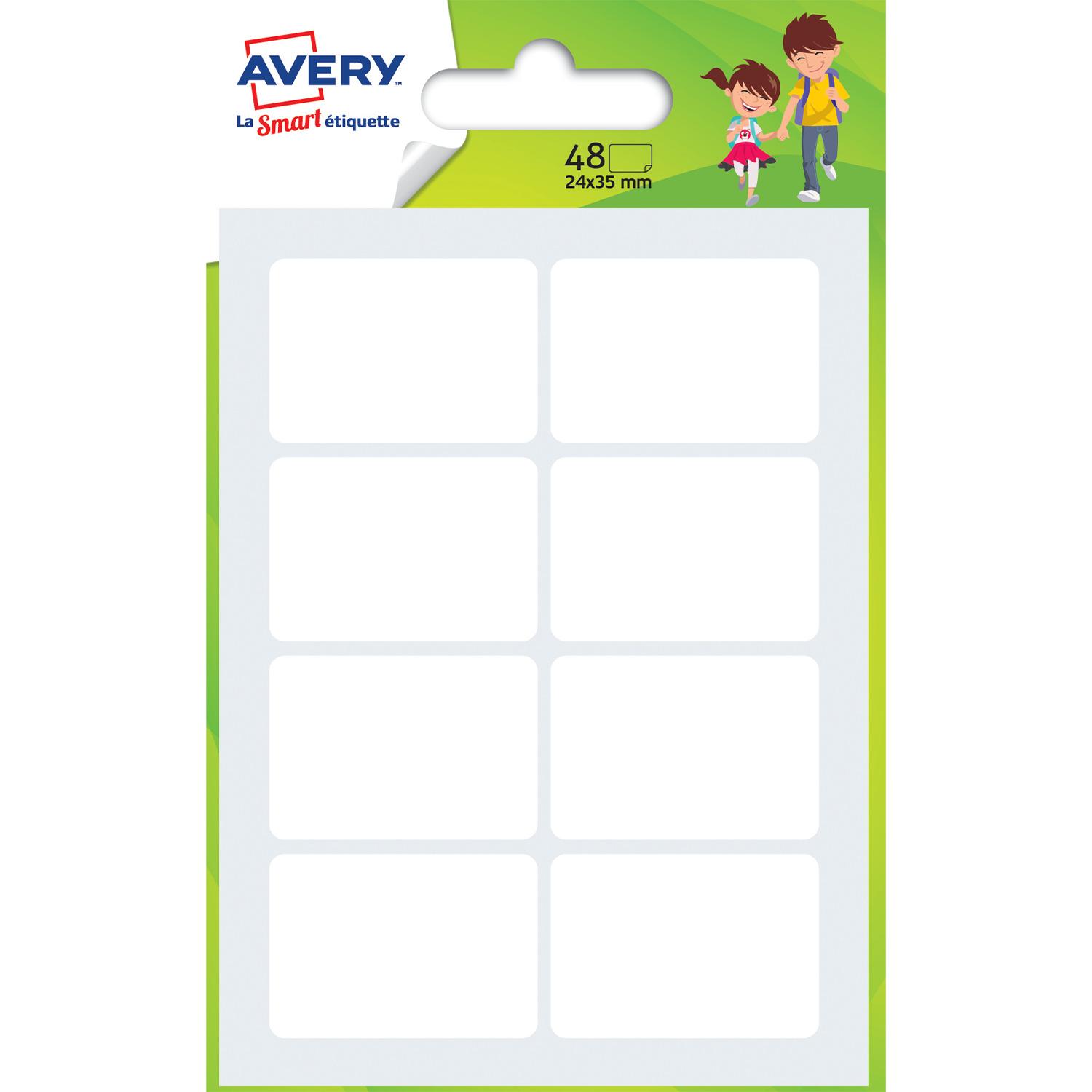 AVERY Etiquettes blanches X48 Multiusage 24x35mm