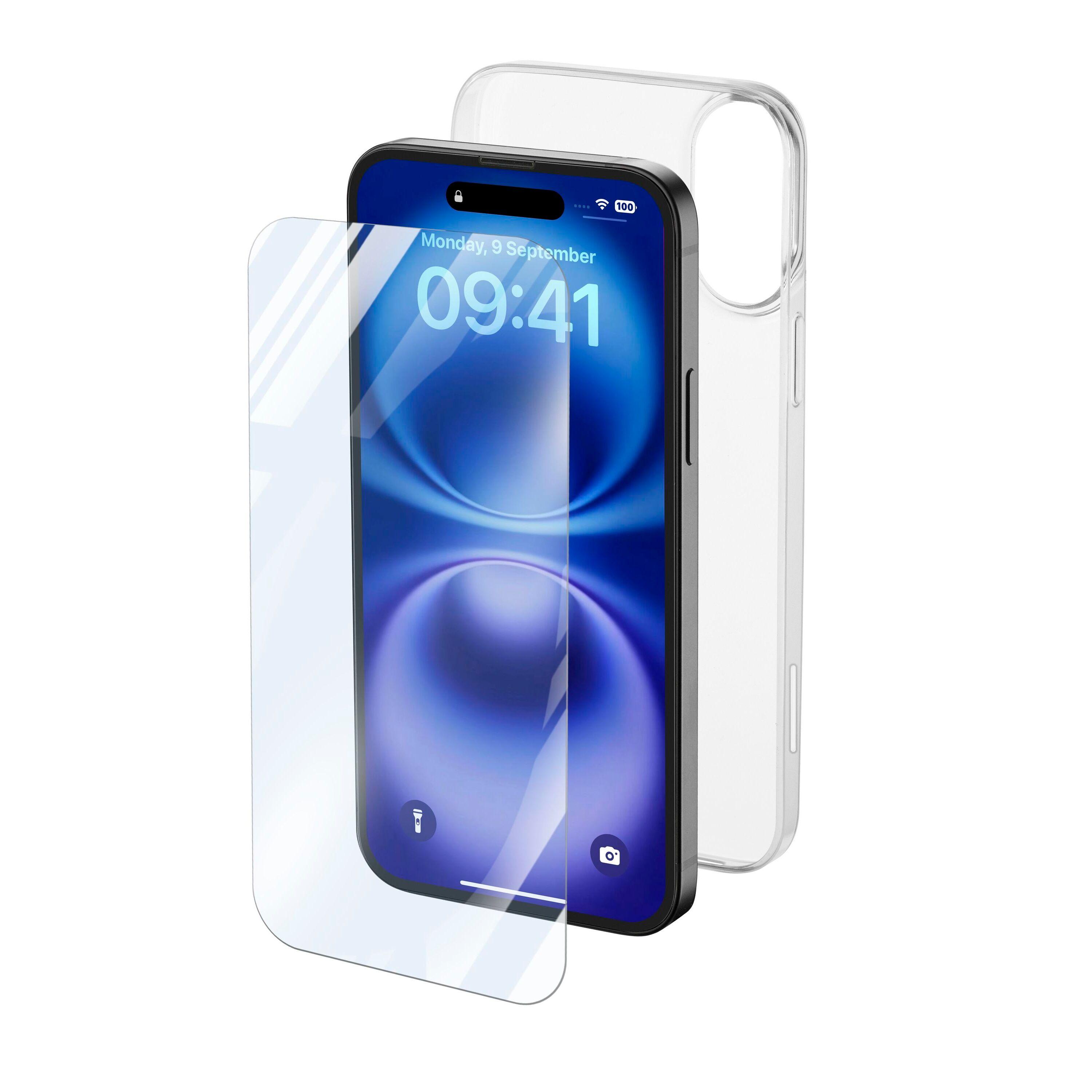 CELLULARLINE Verre Trempé+Coque pour iPhone 16 - Transparente