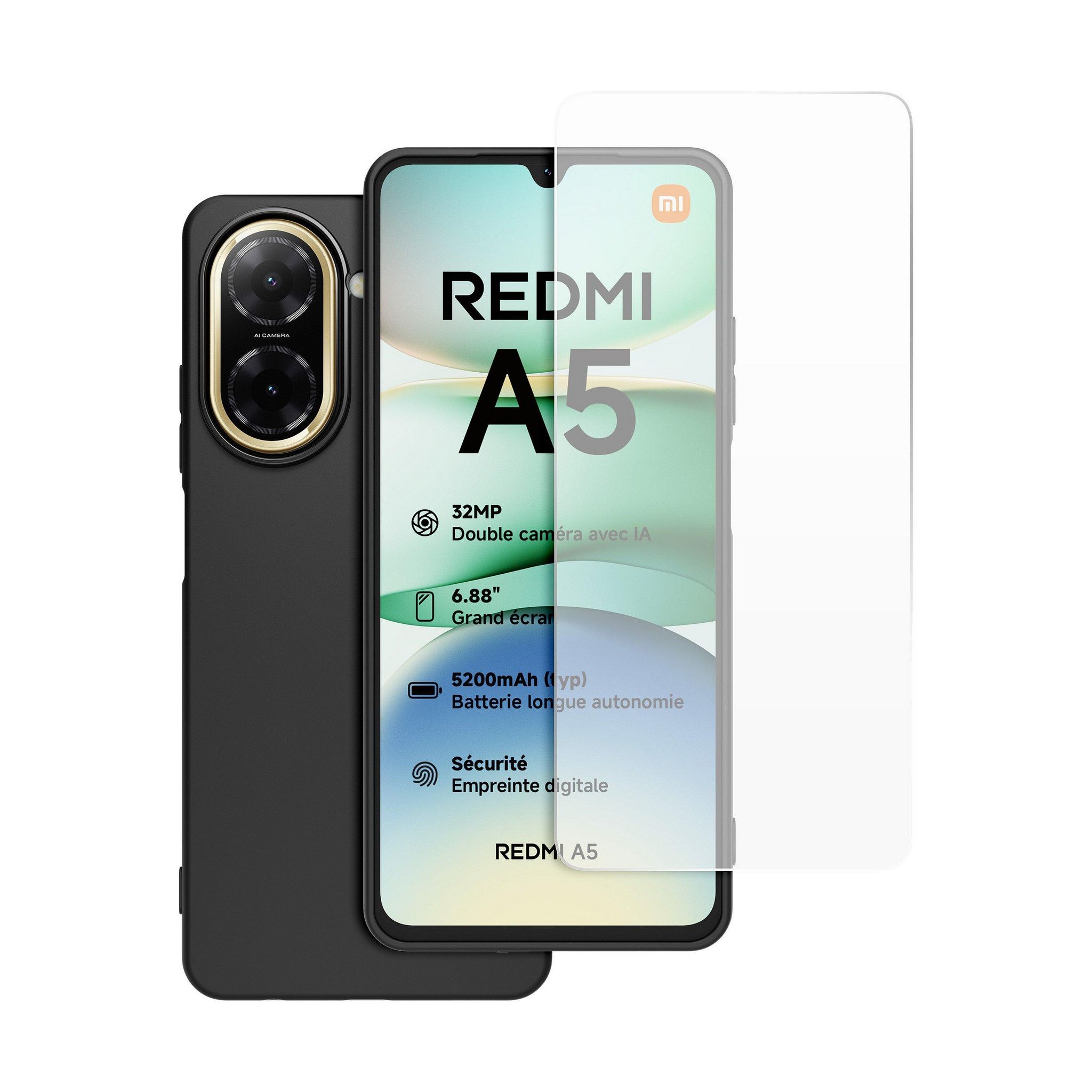 Voir la diapositive 12 : XIAOMI Pack Redmi A5 64Go + Coque et Verre Trempé
