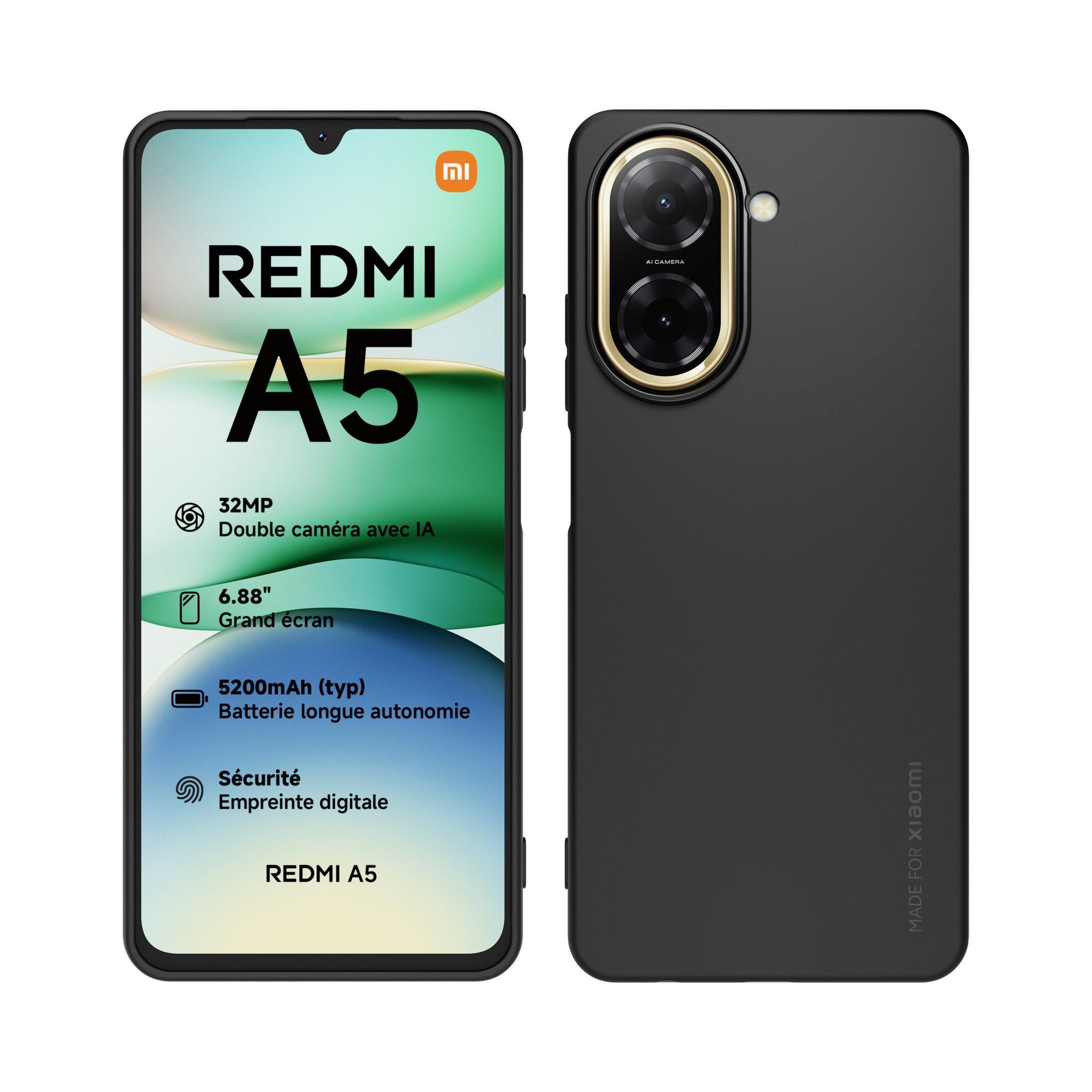 Voir la diapositive 14 : XIAOMI Pack Redmi A5 64Go + Coque et Verre Trempé