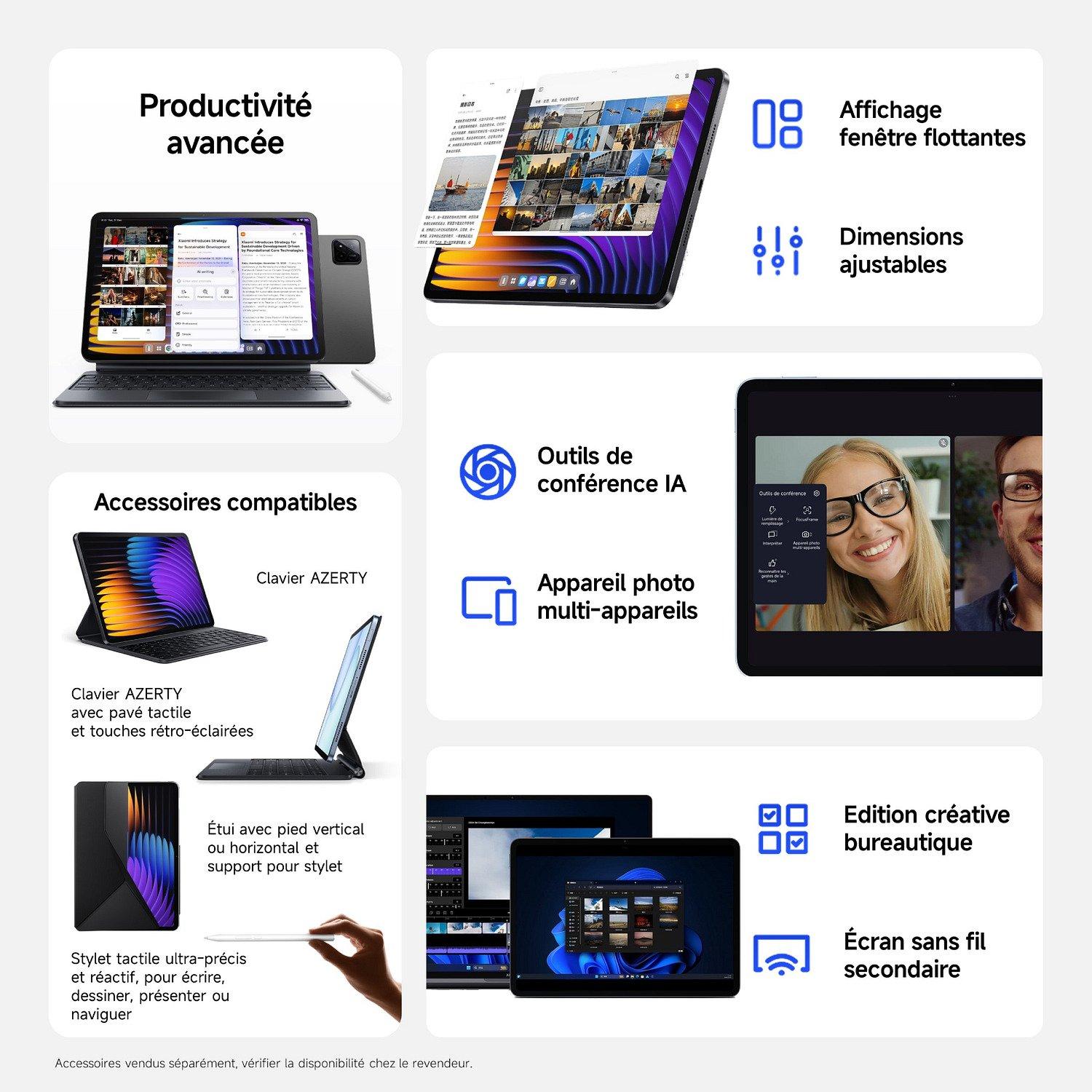 Voir la diapositive 6 : XIAOMI Tablette PAD 7 128Go Wifi - Bleu