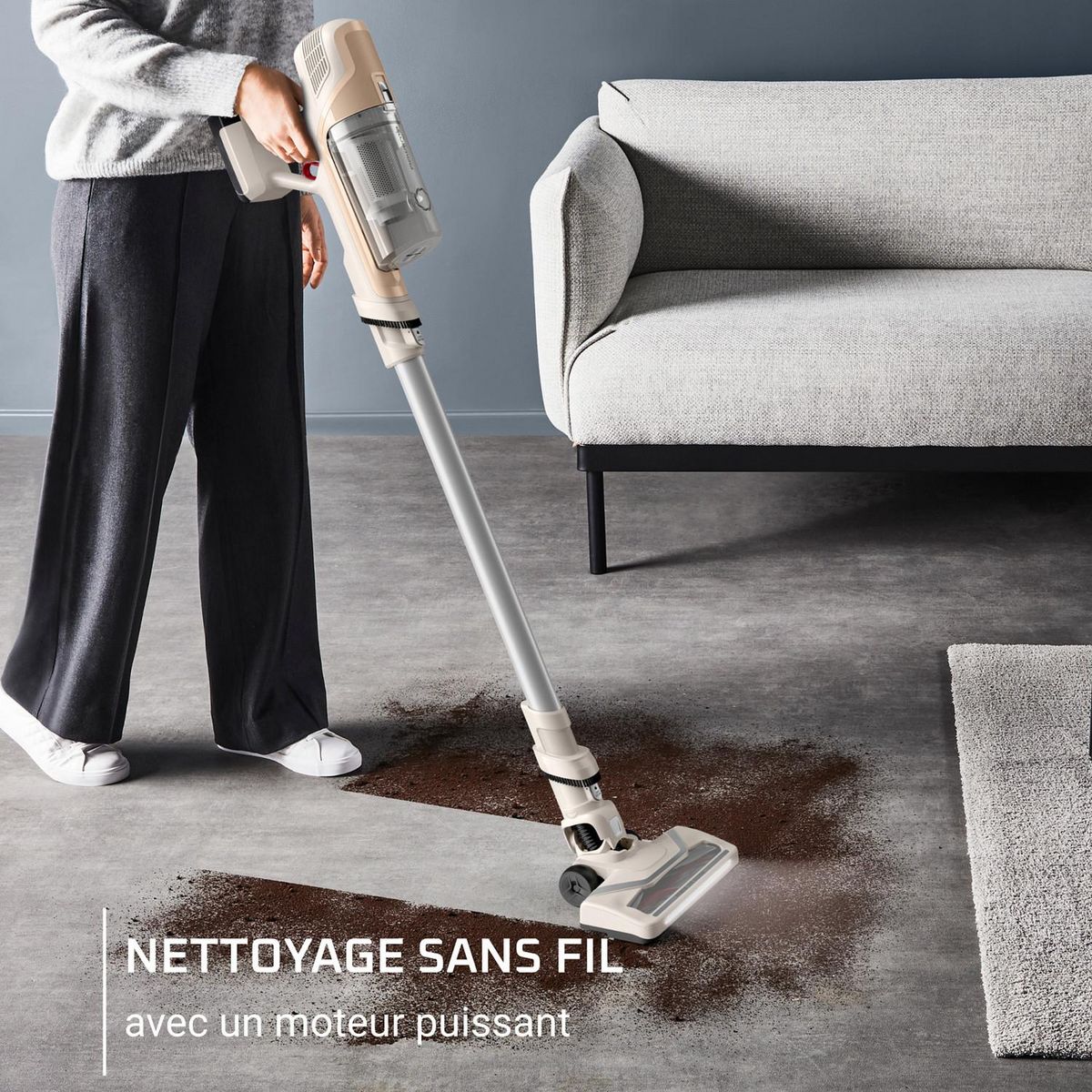 ROWENTA Aspirateur balai RH6830WO - Crème