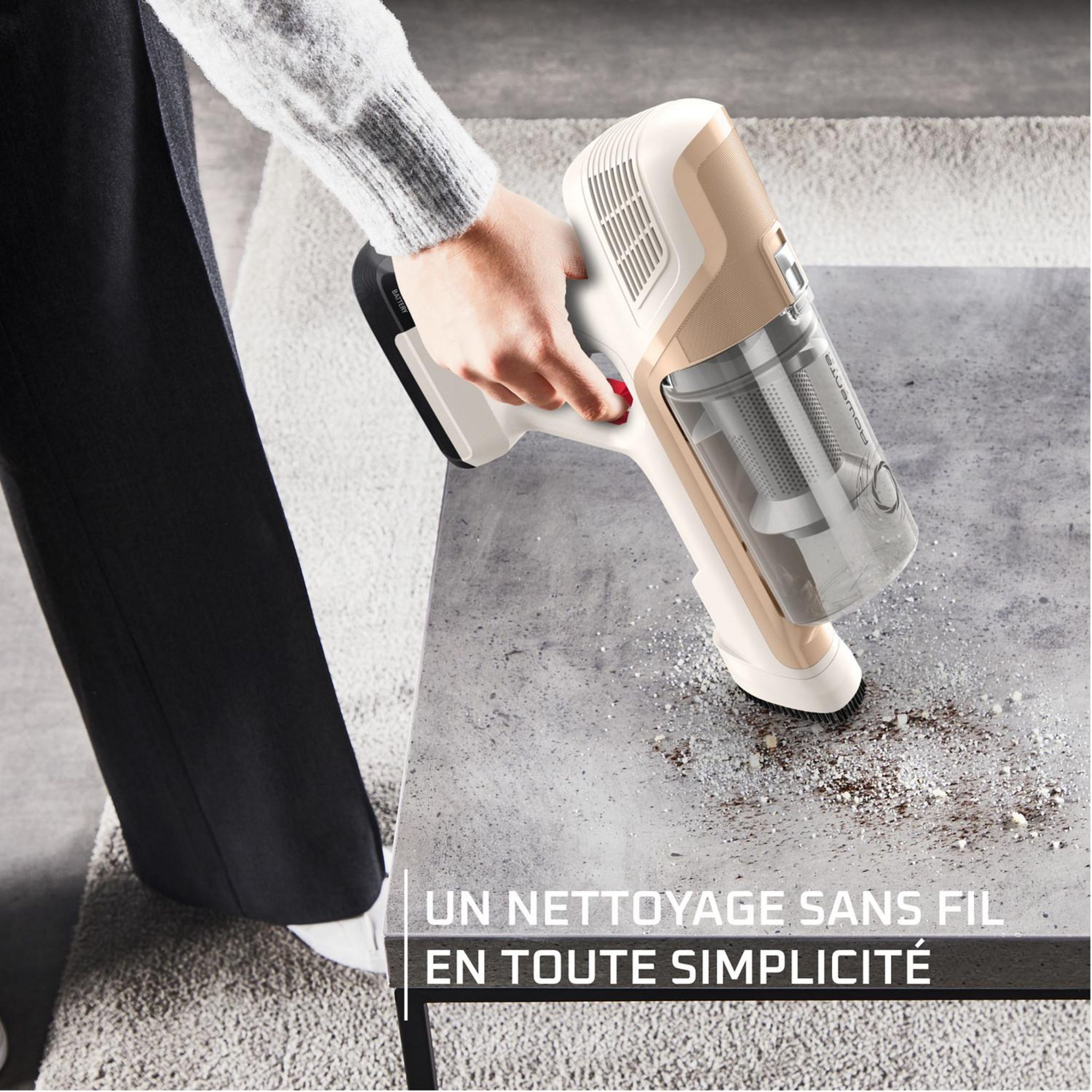 Voir la diapositive 4 : ROWENTA Aspirateur balai RH6830WO - Crème