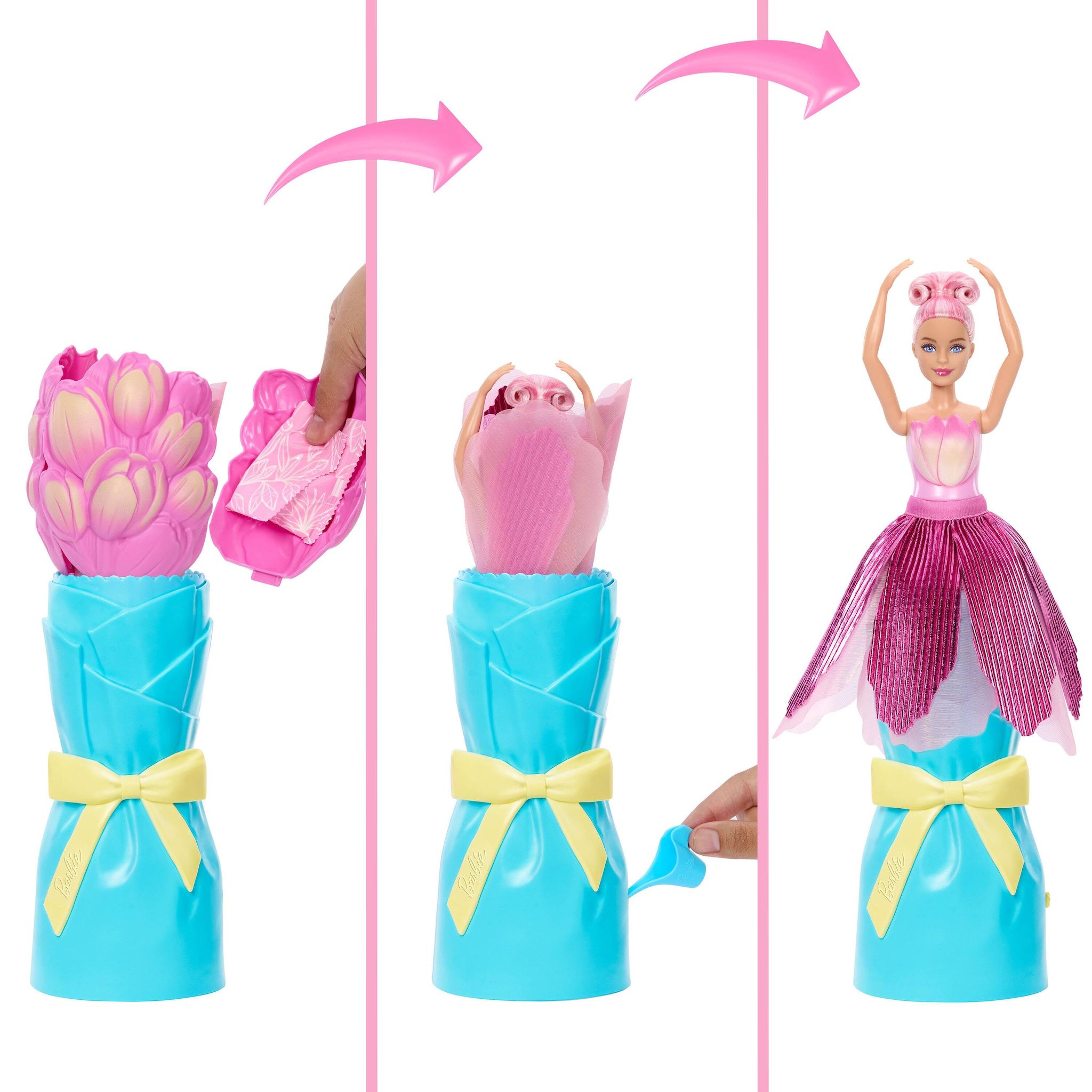 Voir la diapositive 6 : MATTEL Poupée Barbie Surprise Tulipe Rose