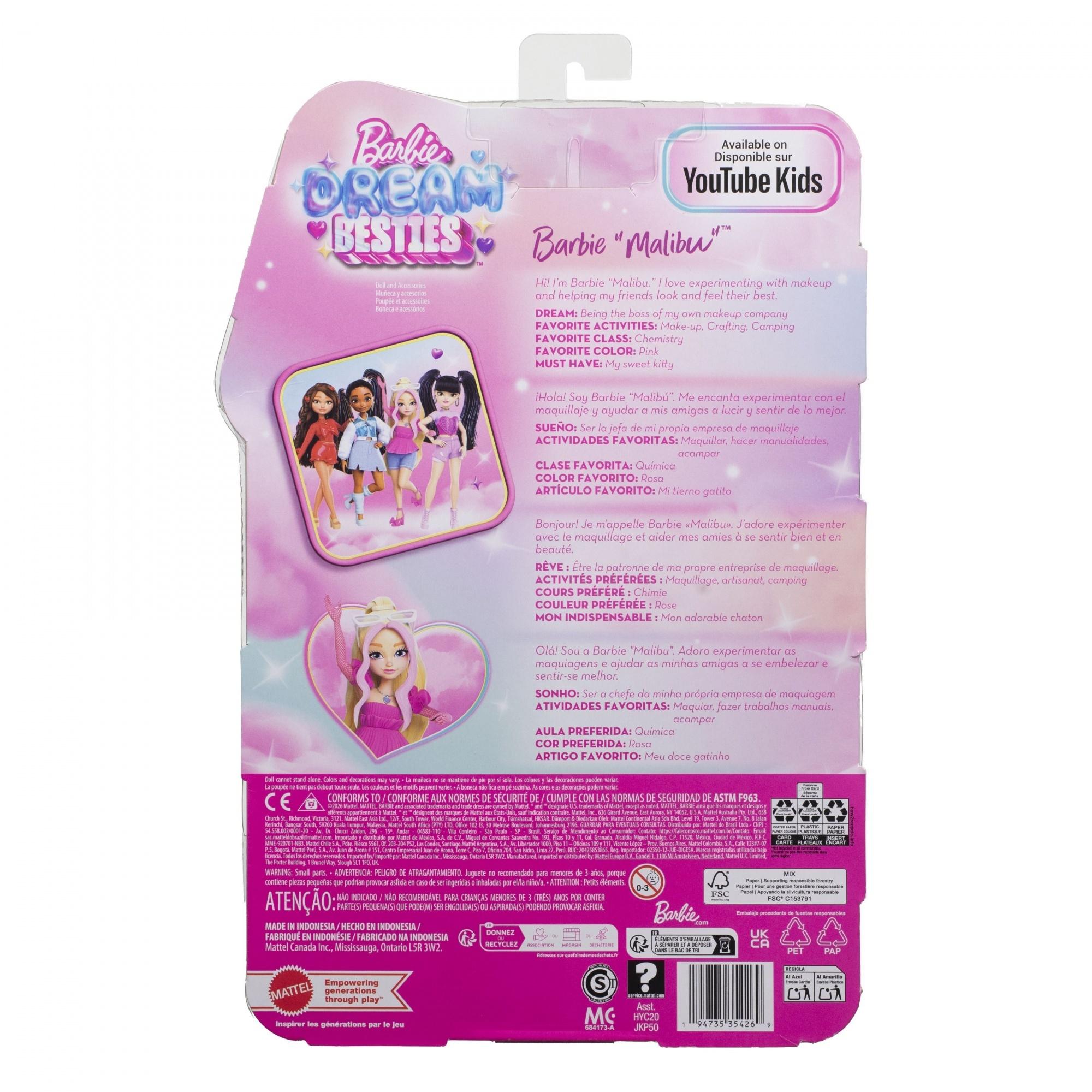 Voir la diapositive 3 : MATTEL Poupée Barbie Malibu Dream Besties