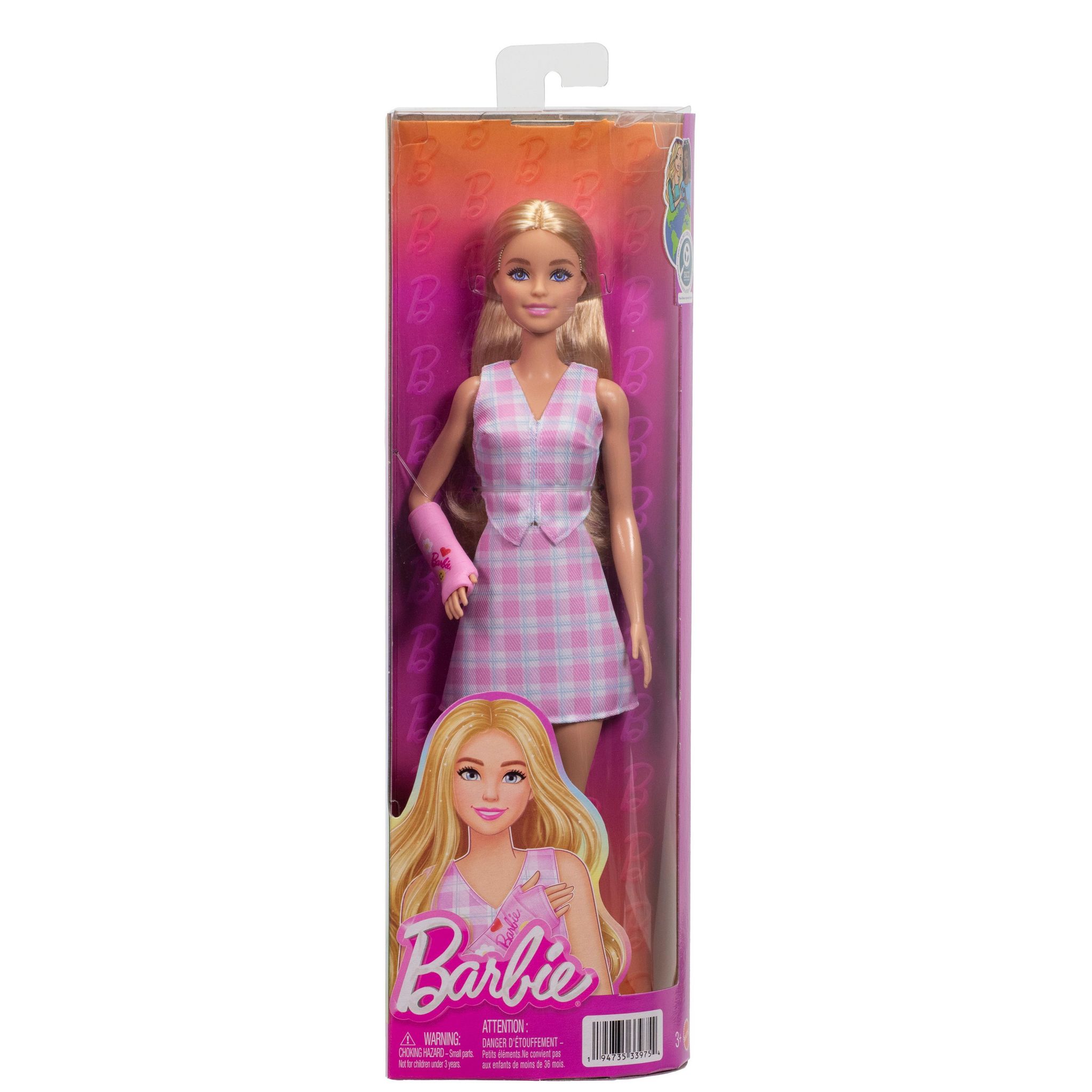 MATTEL Poupée Barbie Fashionista plâtre et tenue Vichy