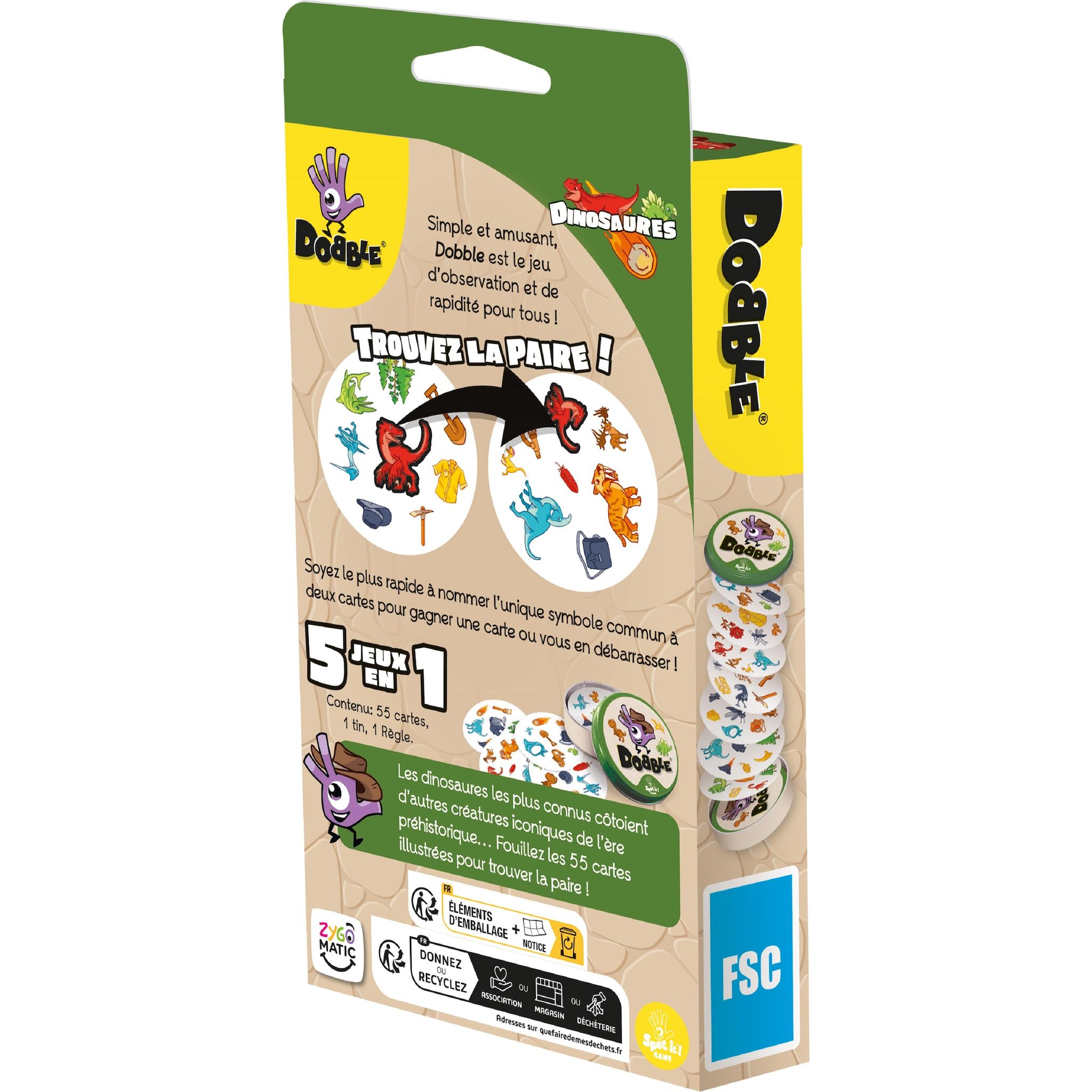 Voir la diapositive 4 : ASMODEE Jeu Dobble Dinosaures