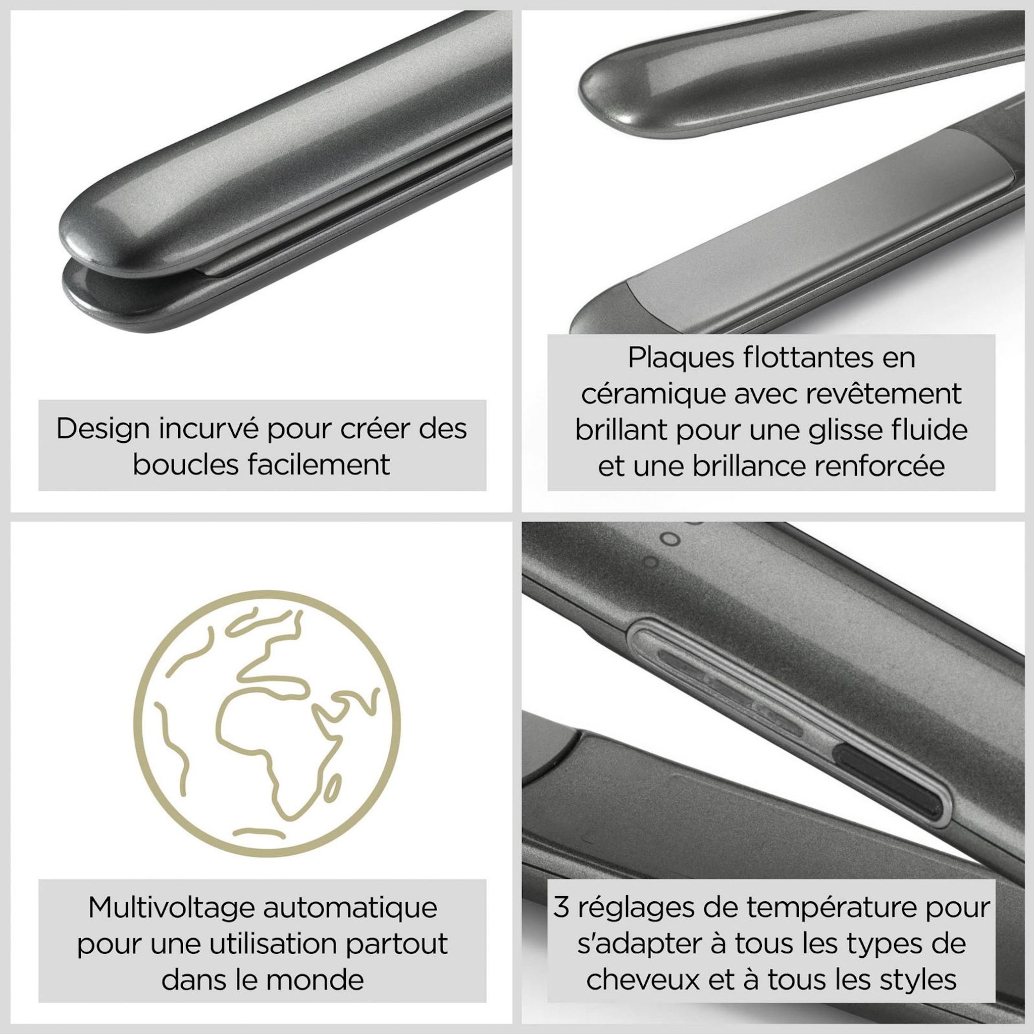 Voir la diapositive 4 : BABYLISS Lisseur ST261E - Gris