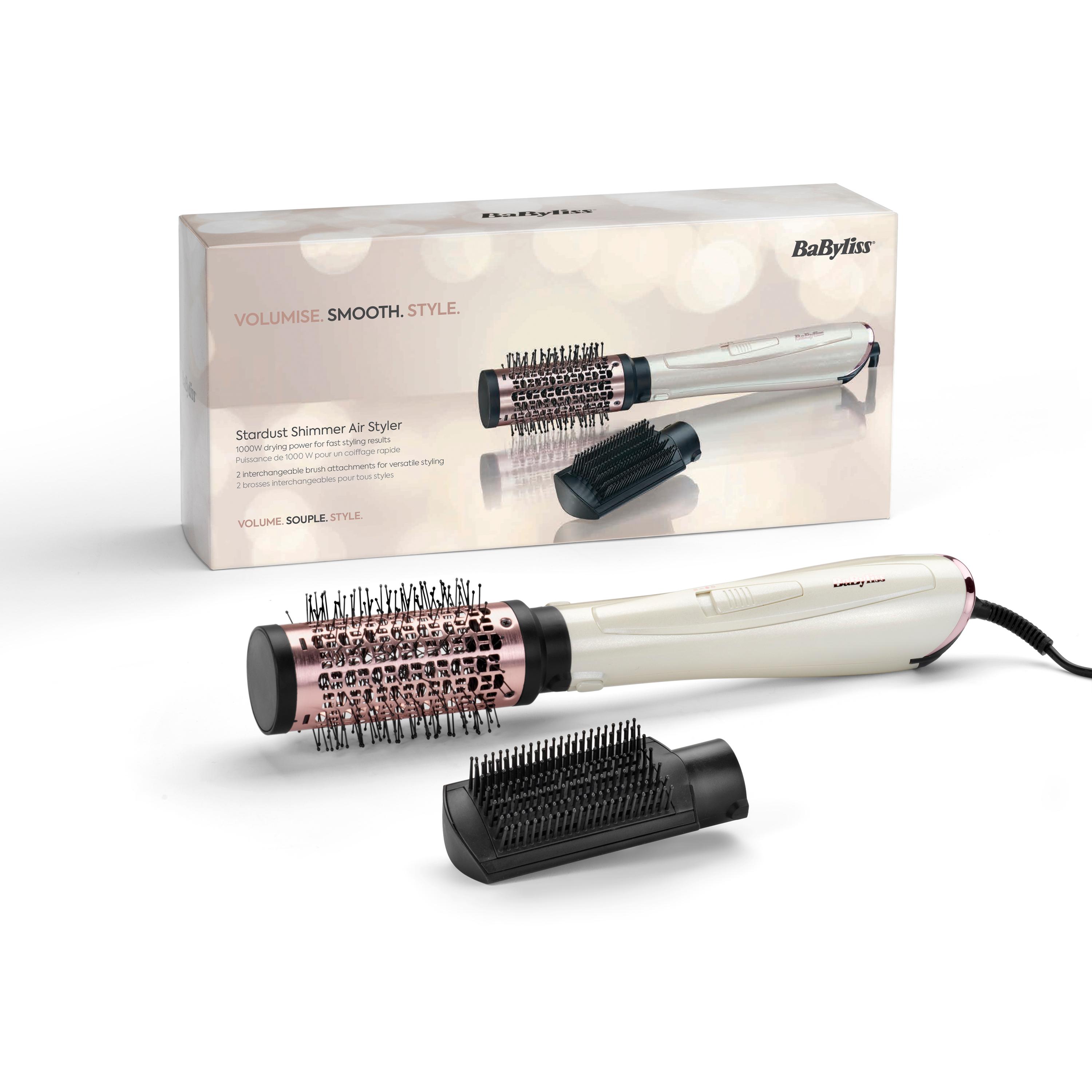 Voir la diapositive 2 : BABYLISS Brosse soufflante AS914PE - Perle