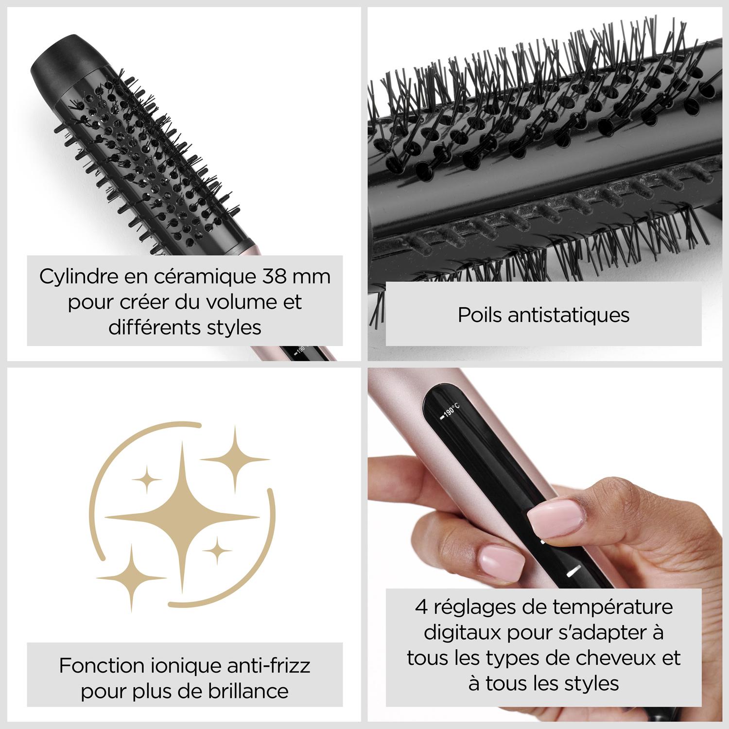 Voir la diapositive 3 : BABYLISS Brosse chauffante HSB200E - Rose