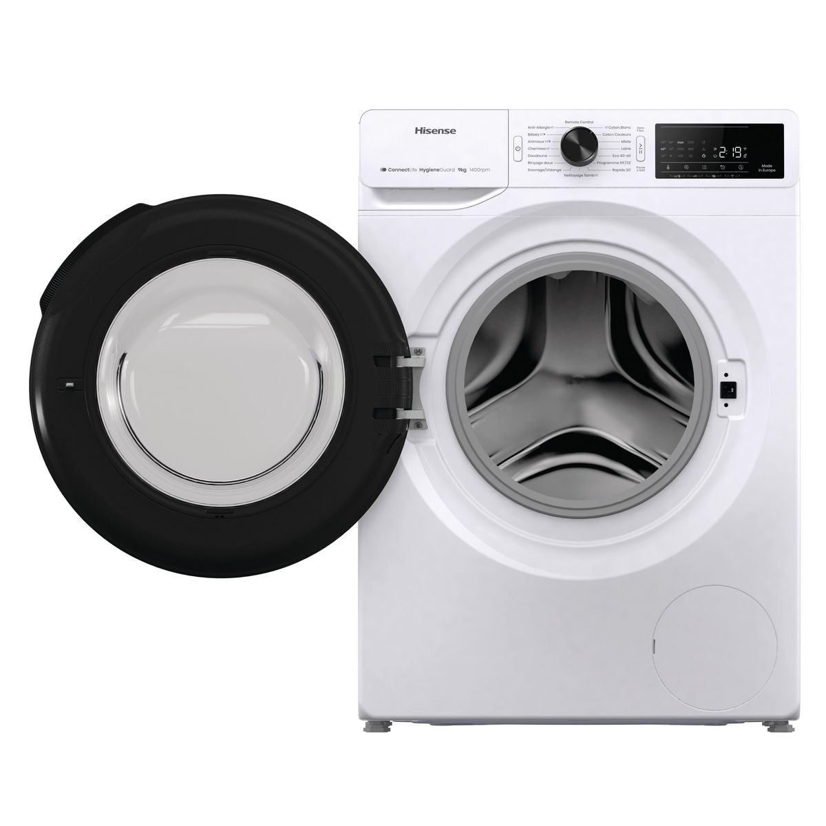HISENSE Lave linge hublot WF3V943BW3FR, 9 kg, 1400 T/min, A