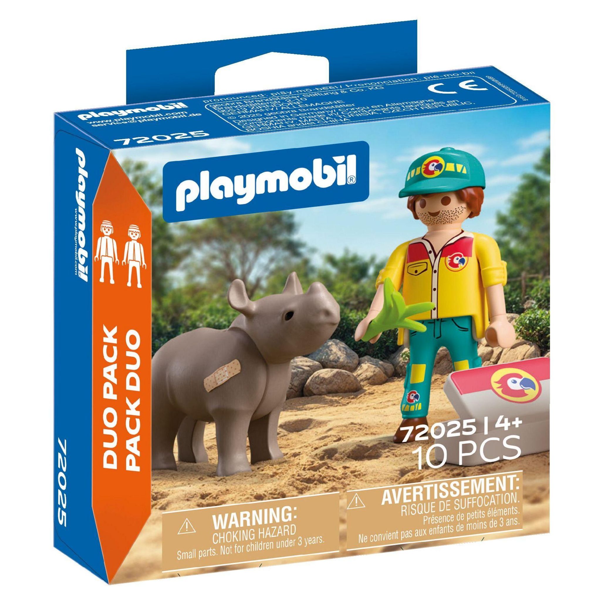 PLAYMOBIL 72025 - Duo soigneur et Rhinoceros
