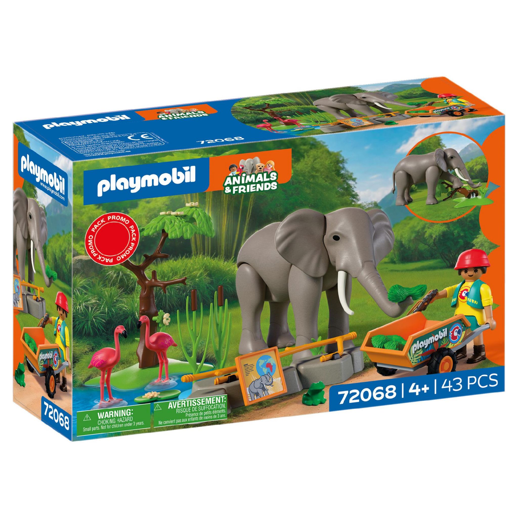 PLAYMOBIL 72068 - Éléphant et soigneur animakier