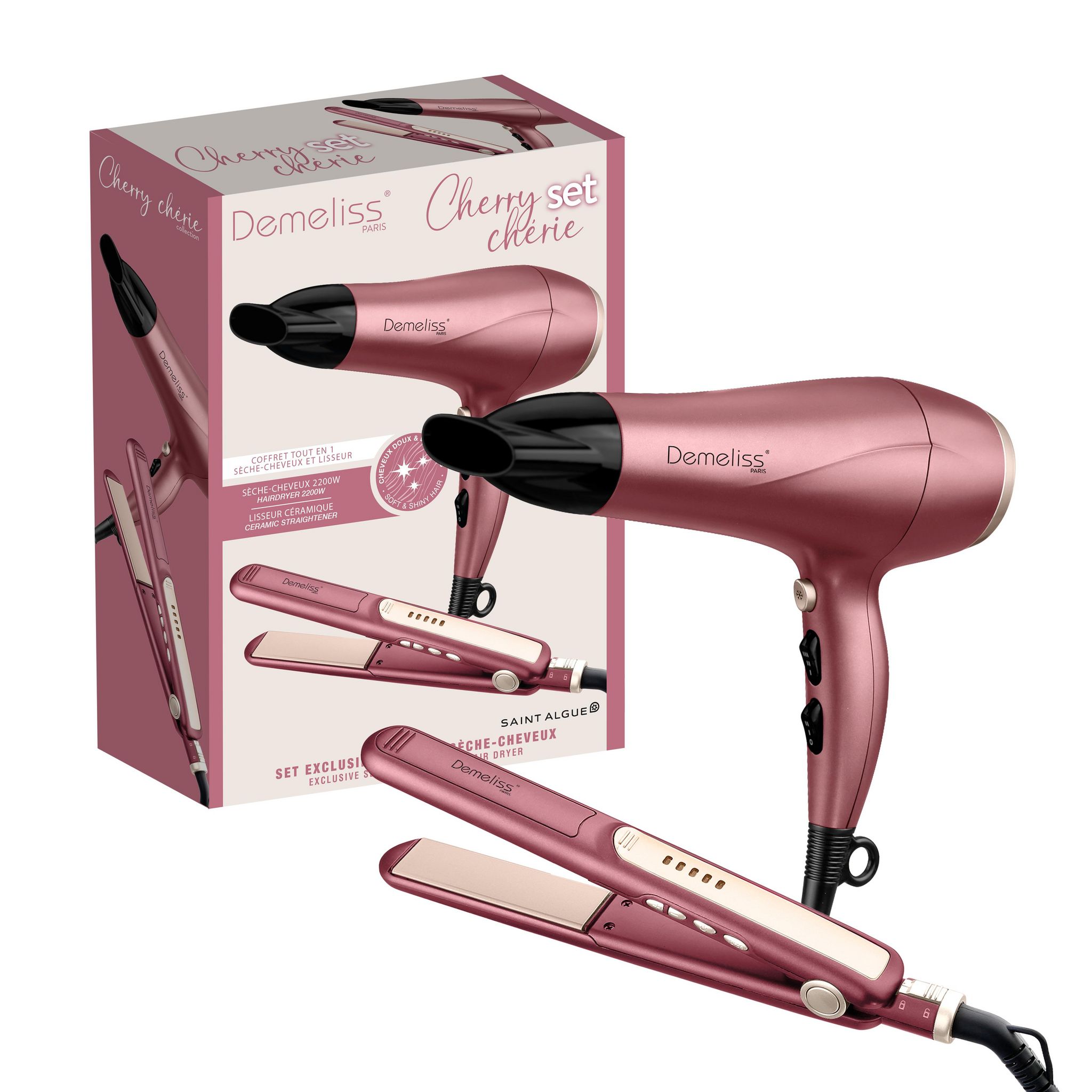 DEMELISS Coffret Sèche cheveux + lisseur collection CHERRY