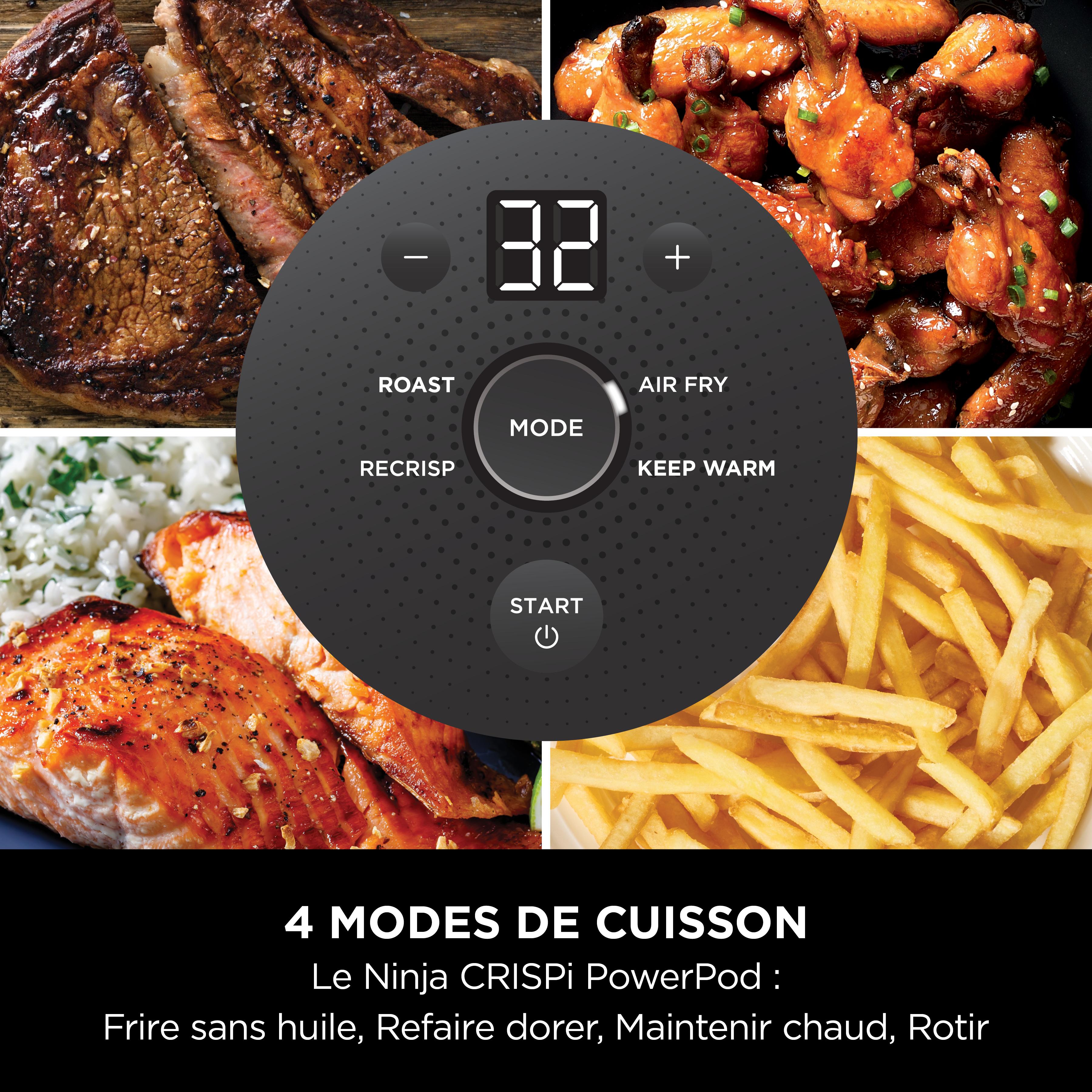 Voir la diapositive 8 : NINJA Crispi Airfryer  FN101EUST en verre - Beige