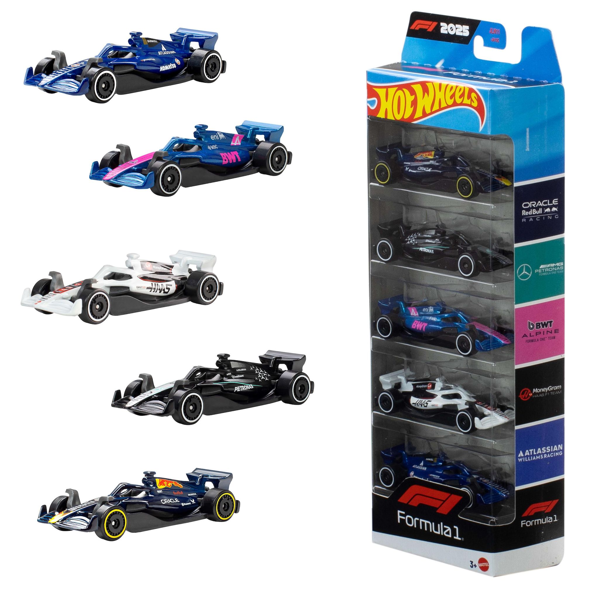 Voir la diapositive 7 : MATTEL Pack de 5 voitures Formule 1 Hot Wheels