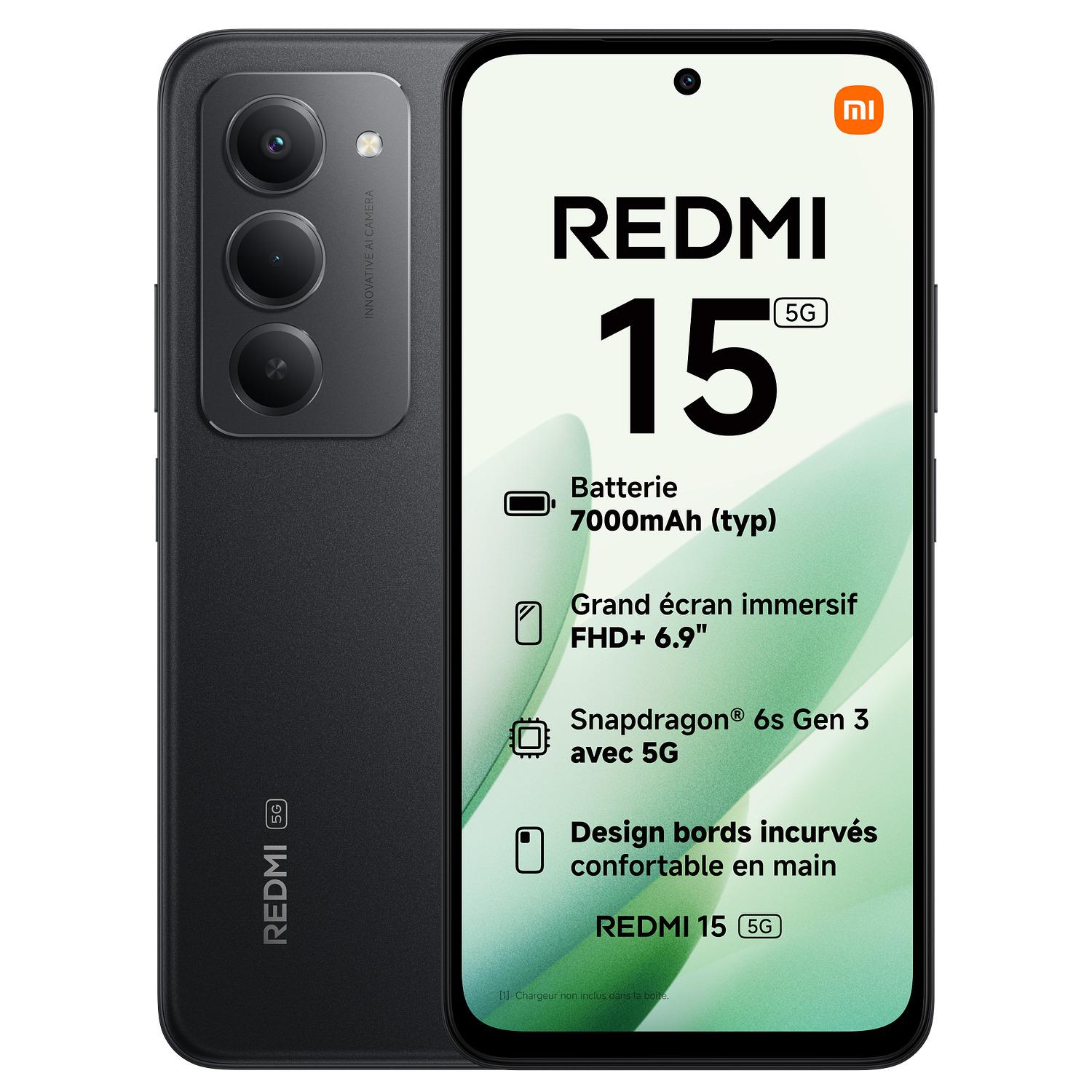 Voir la diapositive 2 : XIAOMI Pack Redmi 15 5G 256Go+Coque+Verre trempé