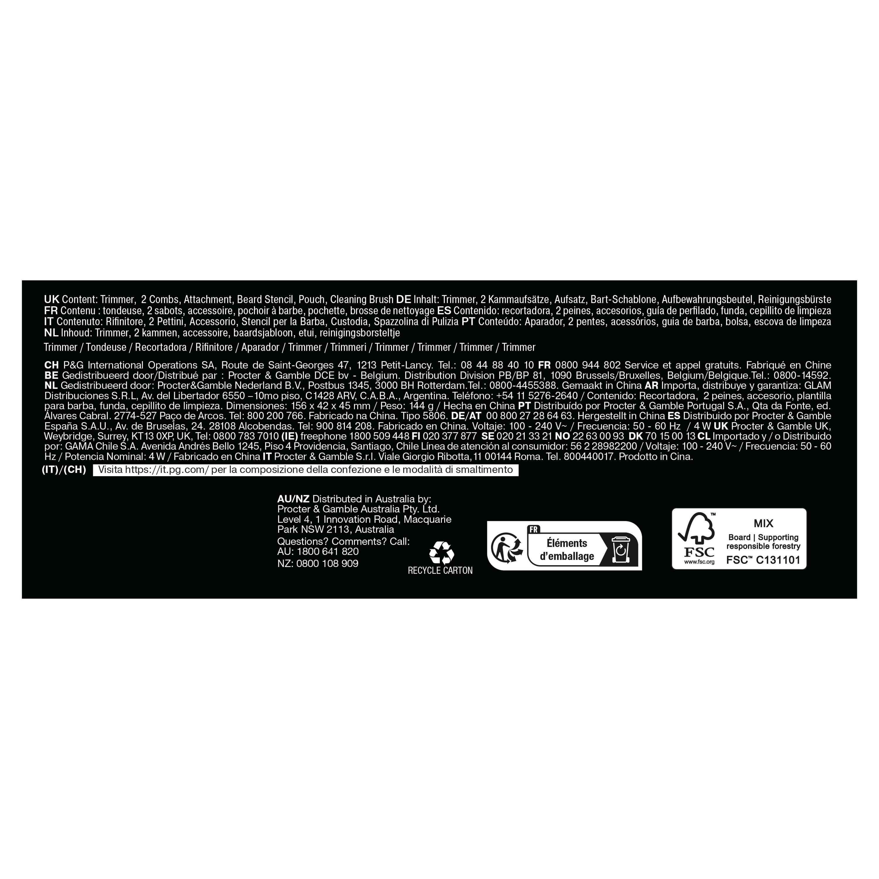 Voir la diapositive 11 : BRAUN Tondeuse barbe BT7520 - Bleu