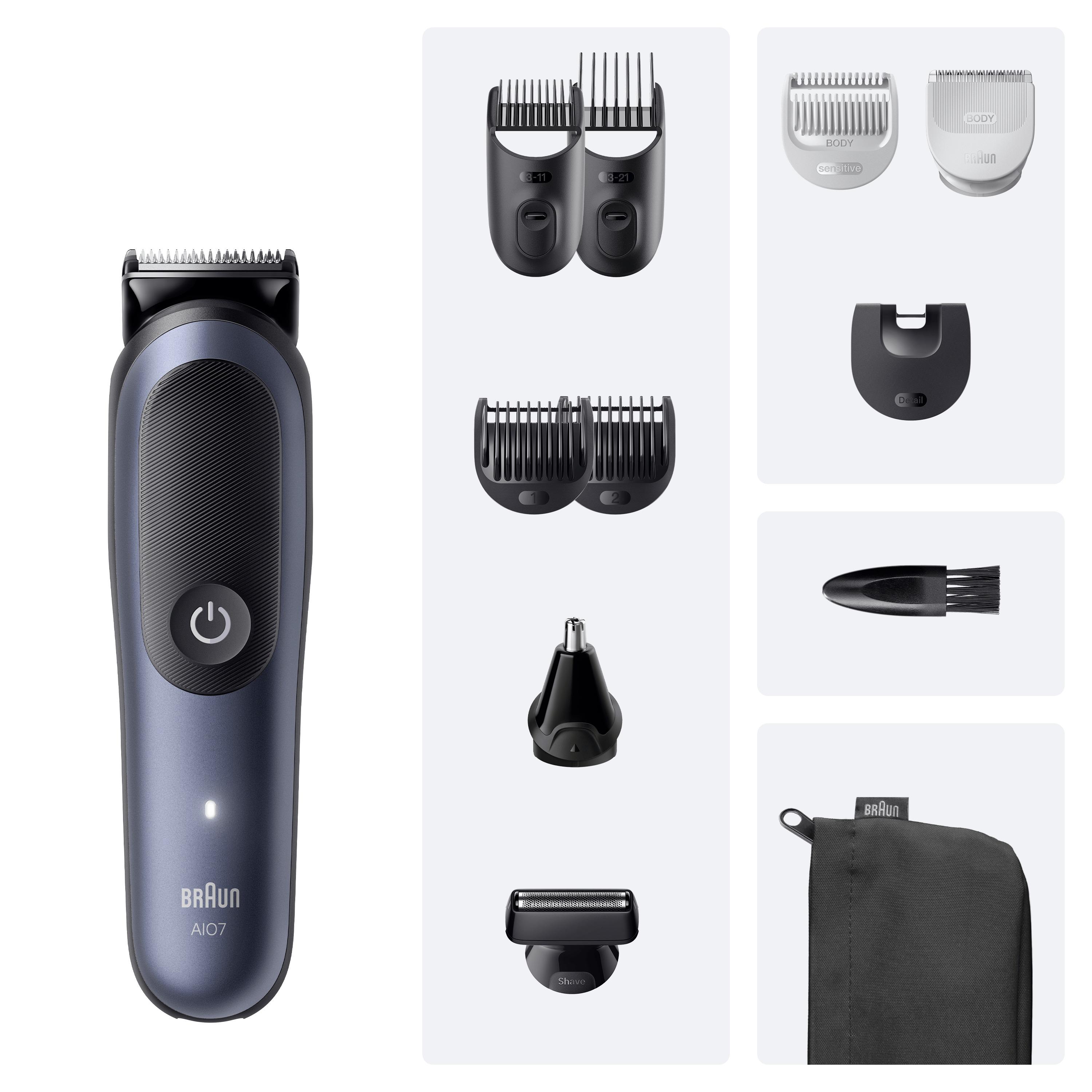 Voir la diapositive 6 : BRAUN Tondeuse multi 11 en 1 MGK7540 - Bleu