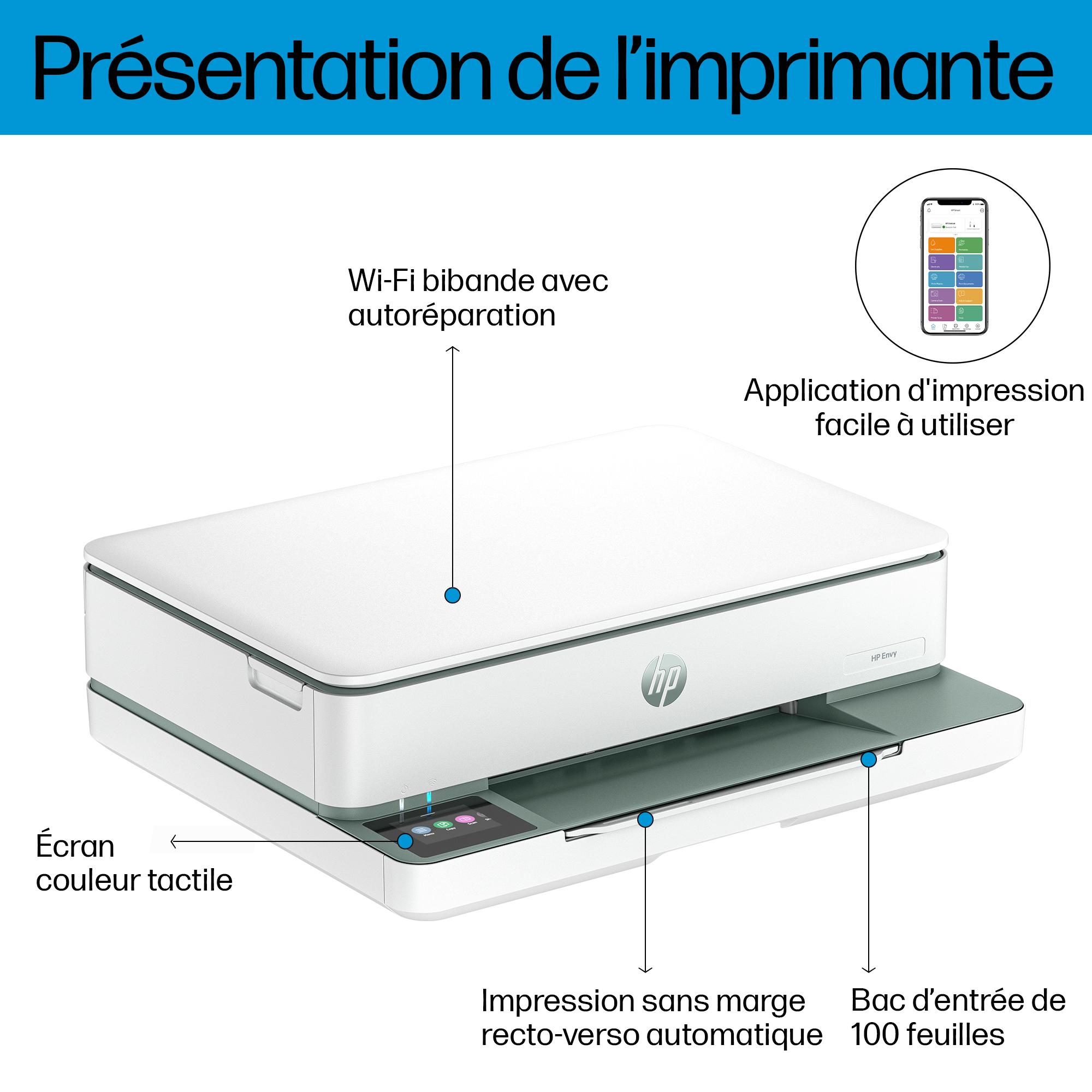Voir la diapositive 3 : HP Imprimante ENVY 6130E éligible Instant Ink