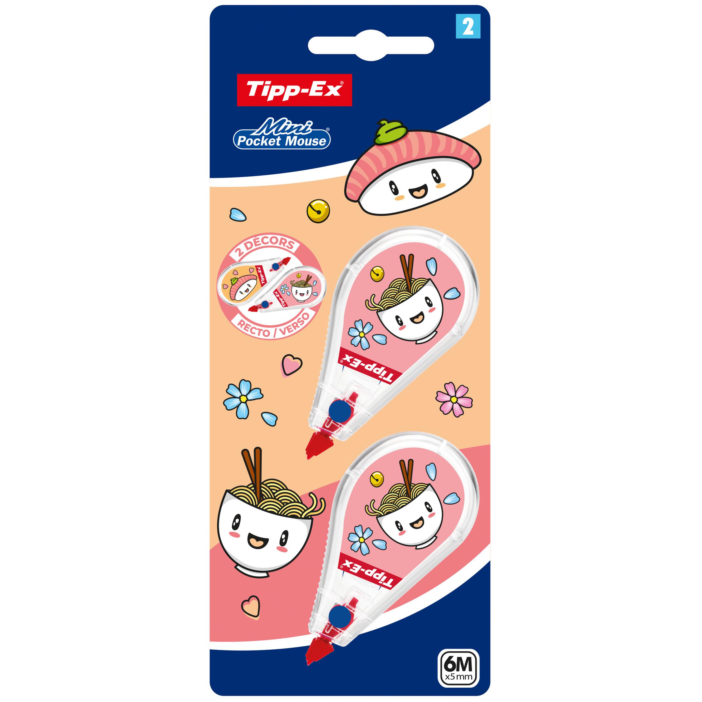 BIC Lot de 2 correcteurs Mini Pocket Mouse Kawai