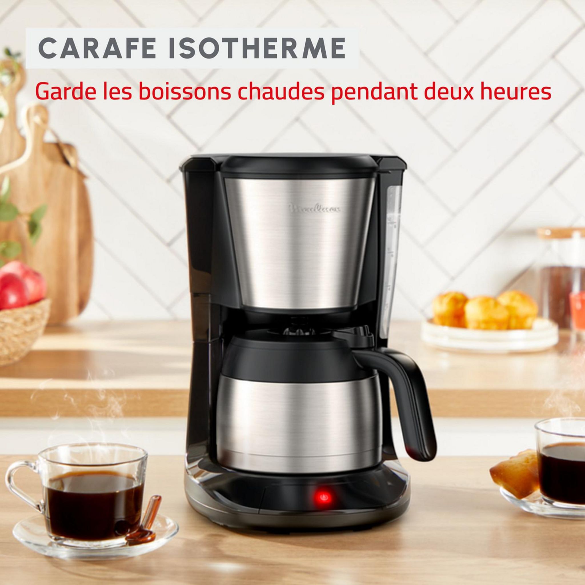 Voir la diapositive 2 : MOULINEX Cafetière filtre programmable FT5S0DE0 - Inox