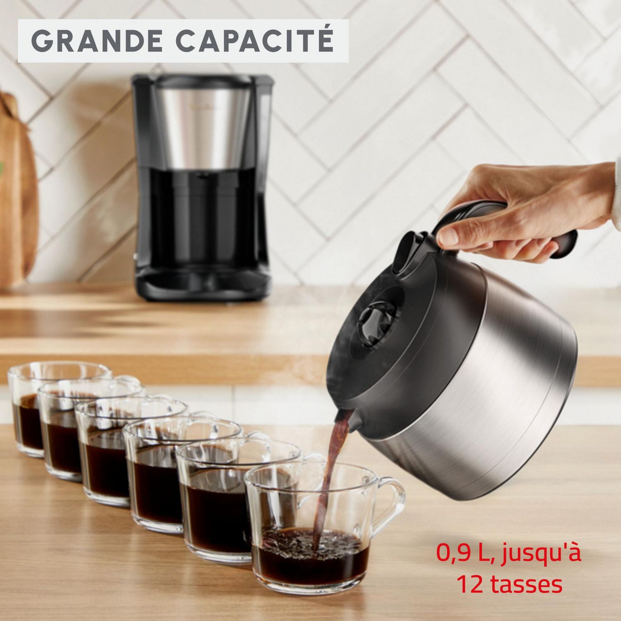 Voir la diapositive 3 : MOULINEX Cafetière filtre programmable FT5S0DE0 - Inox