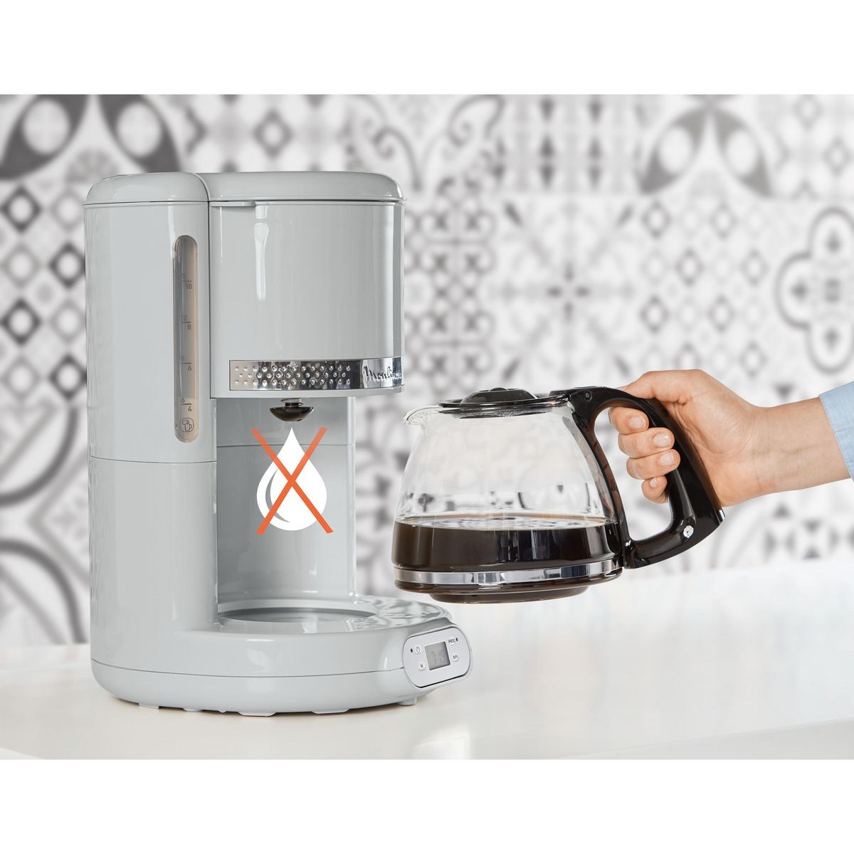 MOULINEX Cafetière filtre programmable FG380E10 - Gris