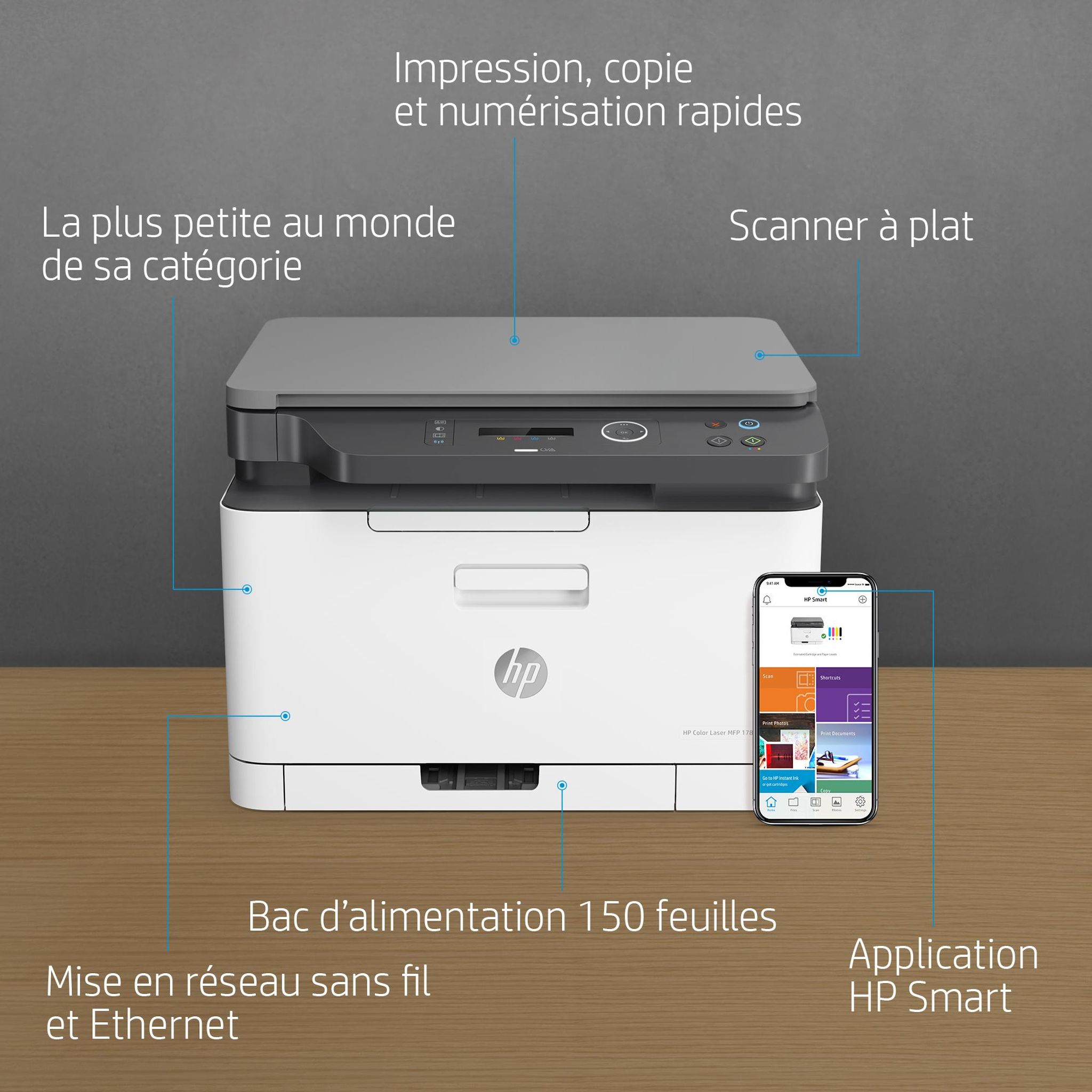 Voir la diapositive 2 : HP Imprimante Laser 178NW