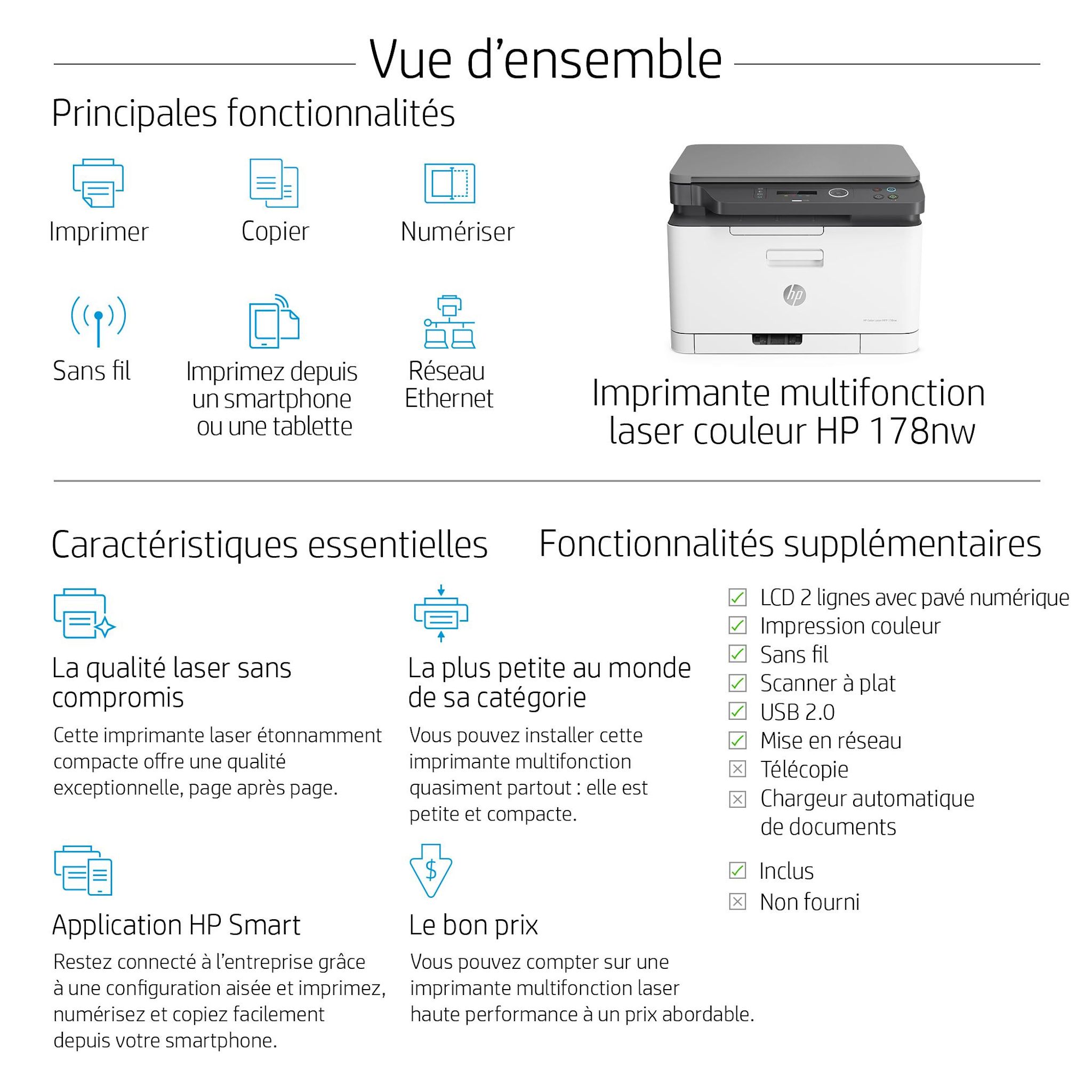 Voir la diapositive 5 : HP Imprimante Laser 178NW