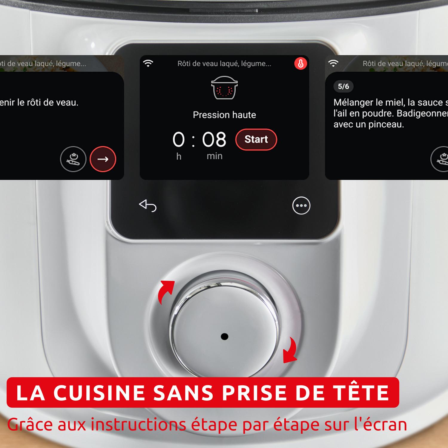 Voir la diapositive 6 : MOULINEX Multicuiseur intelligent Cookeo CE9721F0 - Blanc